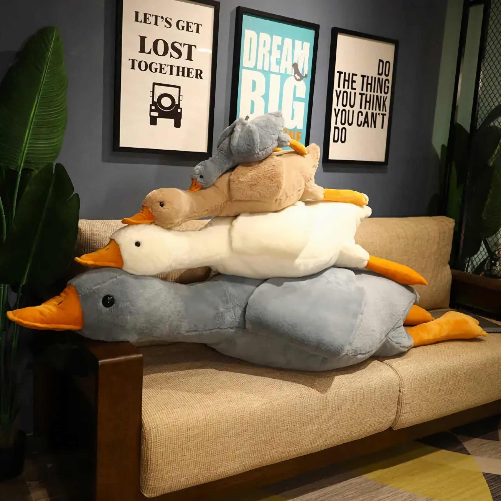 Honk & Snooze Giant Goose Looong Plush Pillow - Hops and Pops - Cute - Plushies - Kawaii - Duck Plush - Stuffed Animals