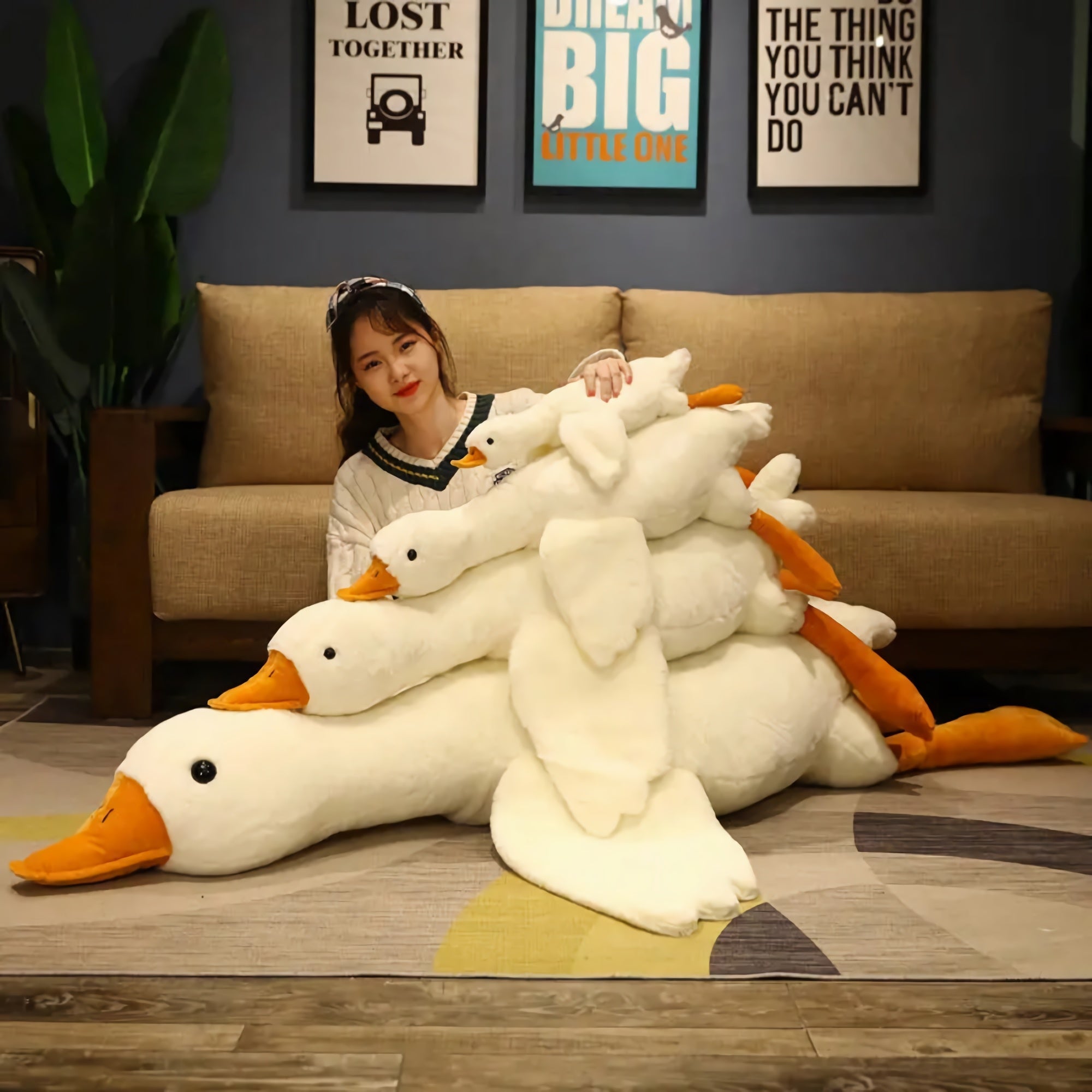 Honk & Snooze Giant Goose Looong Plush Pillow - Hops and Pops - Cute - Plushies - Kawaii - Duck Plush - Stuffed Animals