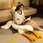 Honk & Snooze Giant Goose Looong Plush Pillow - Hops and Pops - Cute - Plushies - Kawaii - Duck Plush - Sleeping Plush