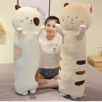 HuggiCat Looong Plush - Hops and Pops - Cute - Plushies - Kawaii - Cat Plush - Features: Printed Patterns, Large Face