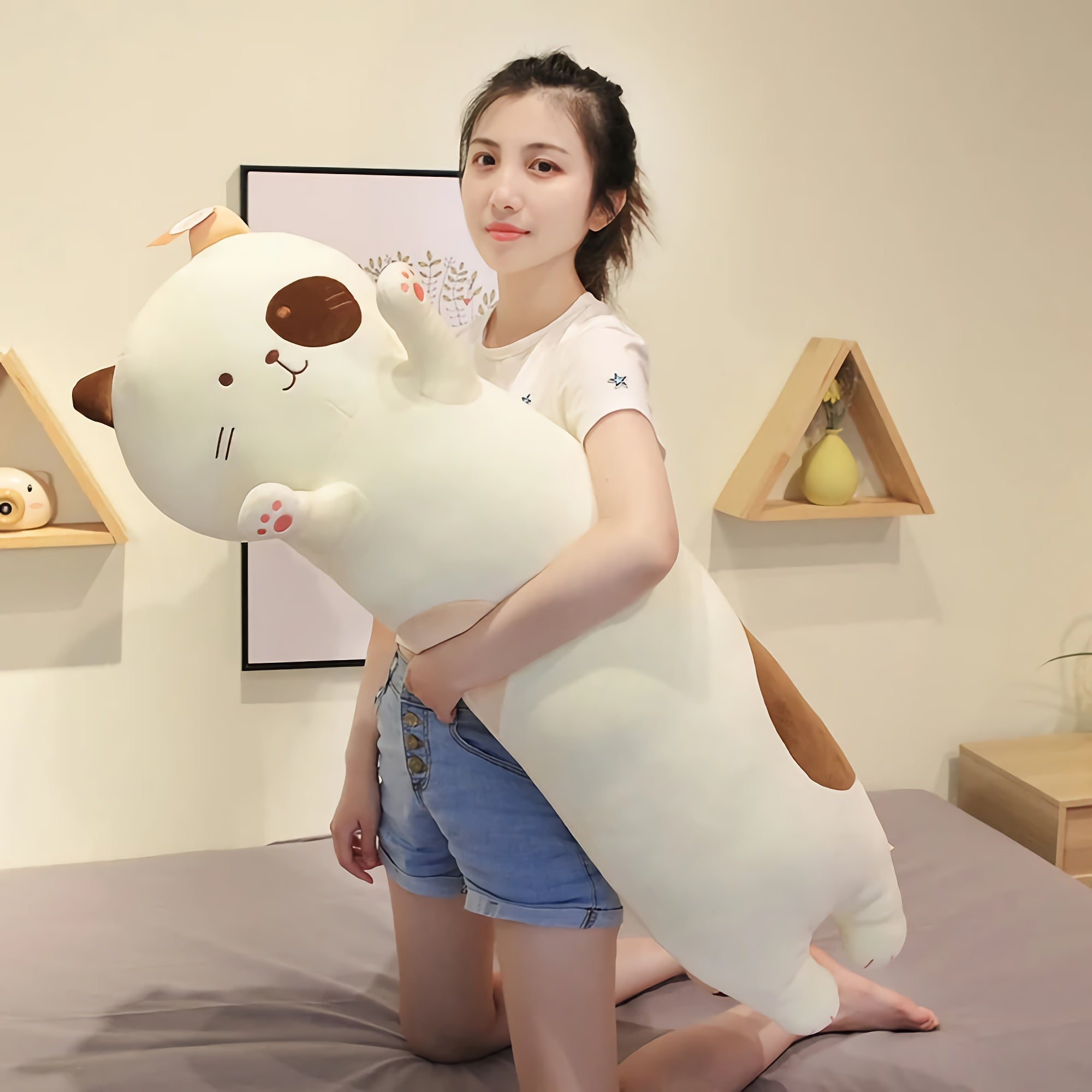 HuggiCat Looong Plush - Hops and Pops - Cute - Plushies - Kawaii - Cat Plush - Theme: Kawaii/Cute