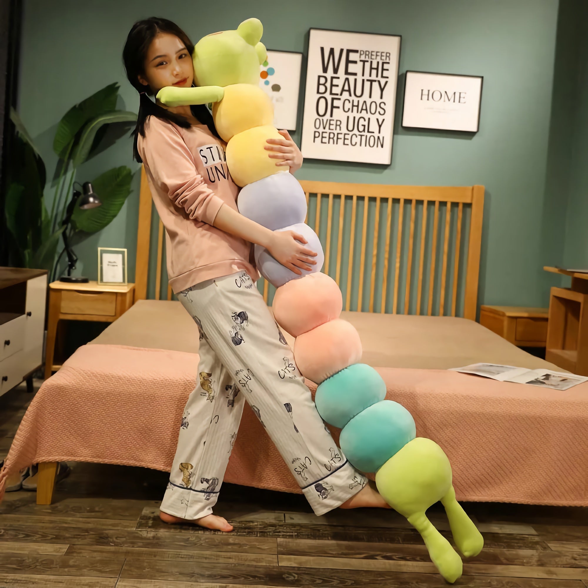 HugglePillar Fox & Frog Caterpillar Looong Plushie - Hops and Pops - Cute - Plushies - Kawaii - Farm & Wild Animals Plush