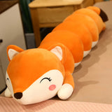 HugglePillar Fox & Frog Caterpillar Looong Plushie - Hops and Pops - Cute - Plushies - Kawaii - Sleeping Plush