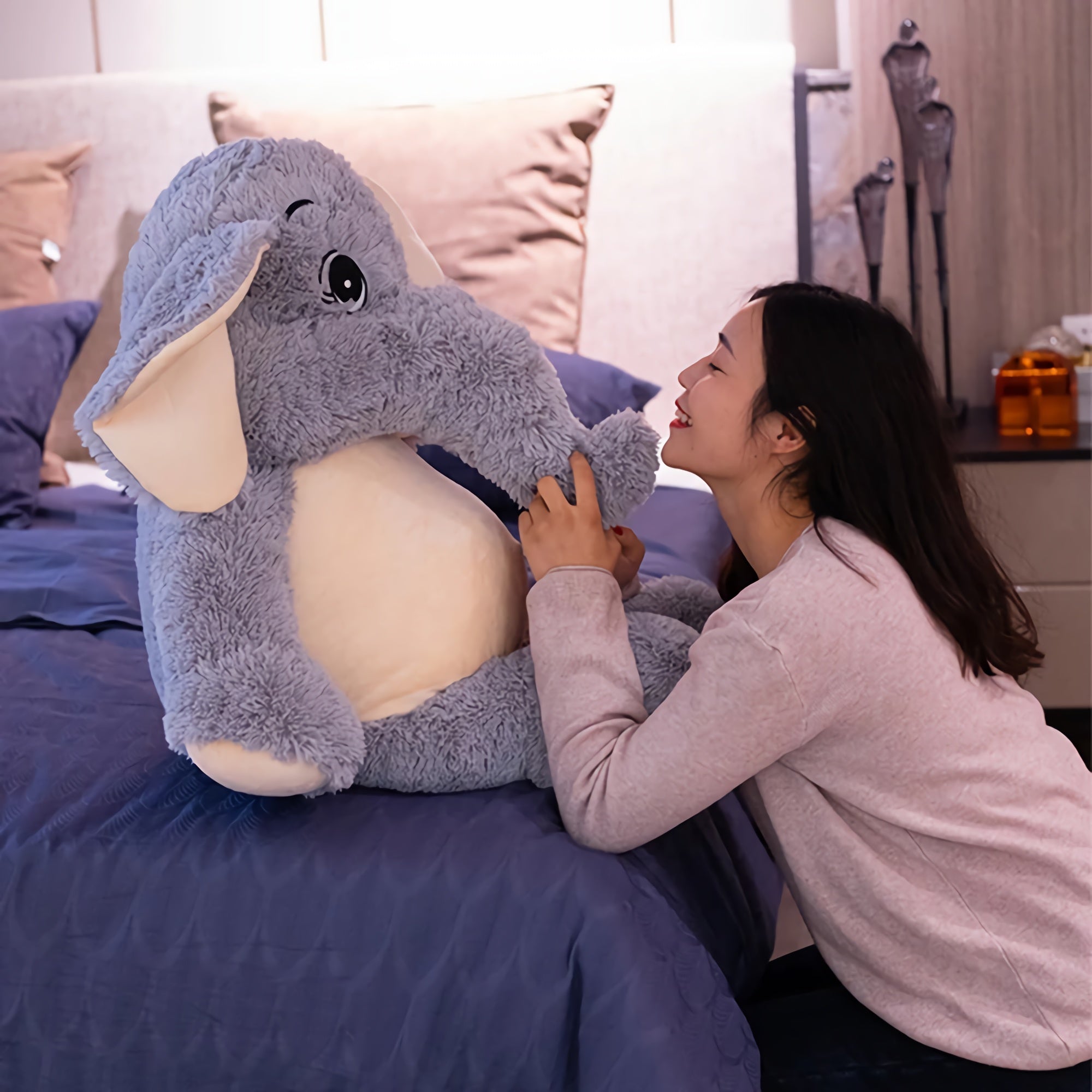 Jumbo Cute Snugglephant Elephant Plush - Hops and Pops - Cute - Plushies - Kawaii - Elephant Plush - Theme: Kawaii/Cute