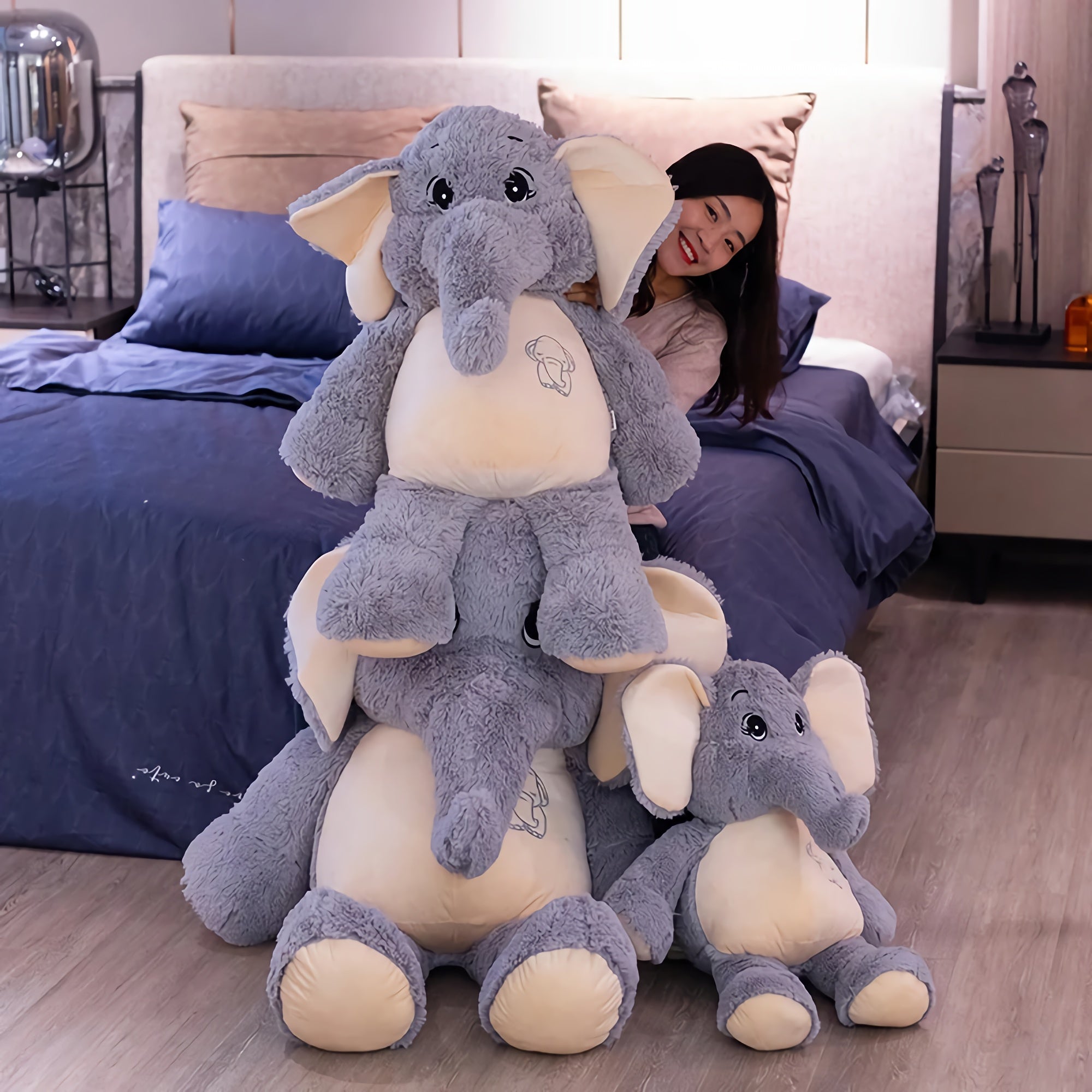 Jumbo Cute Snugglephant Elephant Plush - Hops and Pops - Cute - Plushies - Kawaii - Elephant Plush - Stuffed Animals