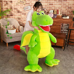 Jumbo Tyrannosaurus Dino Buddies Plush - Hops and Pops - Cute - Plushies - Kawaii - Dinosaur Plush - Green - Pink