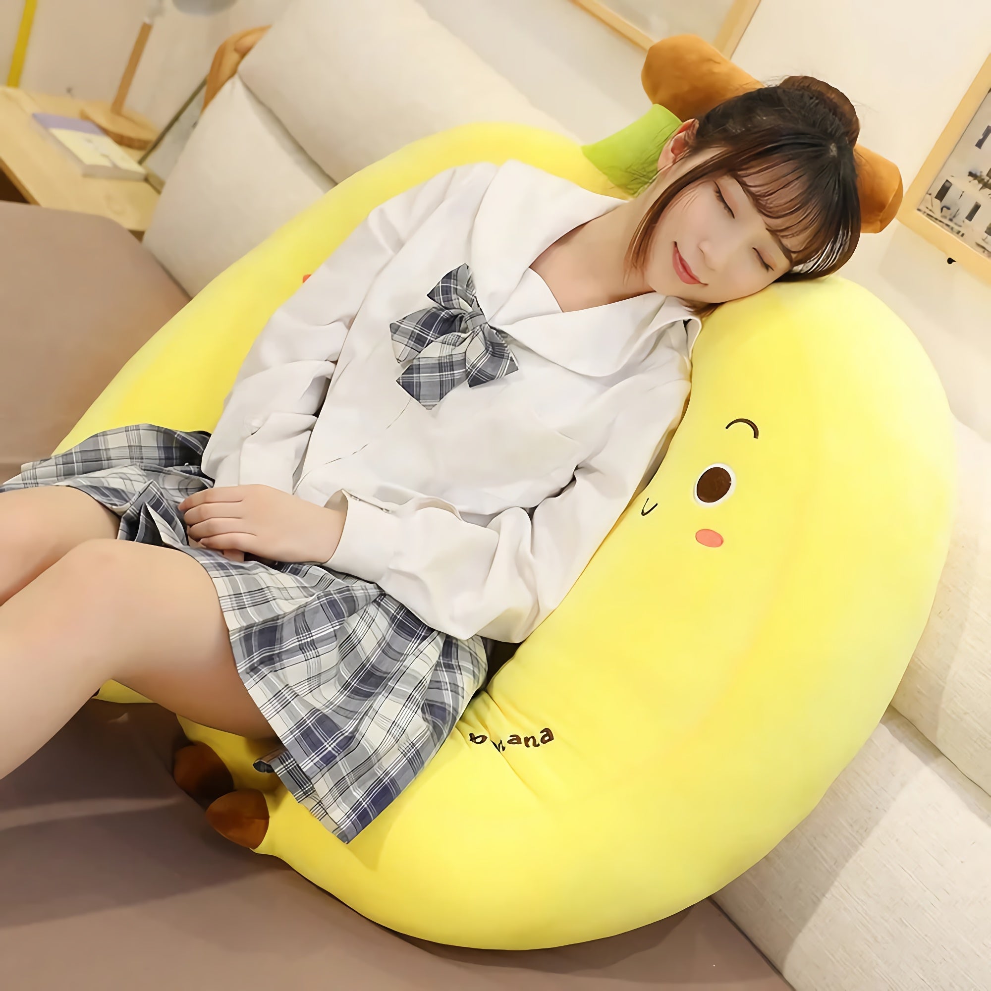 Kawaii Banana Yummy Plushie - Hops and Pops - Cute - Plushies - Kawaii - Fruits Plush - Stuffed Animals