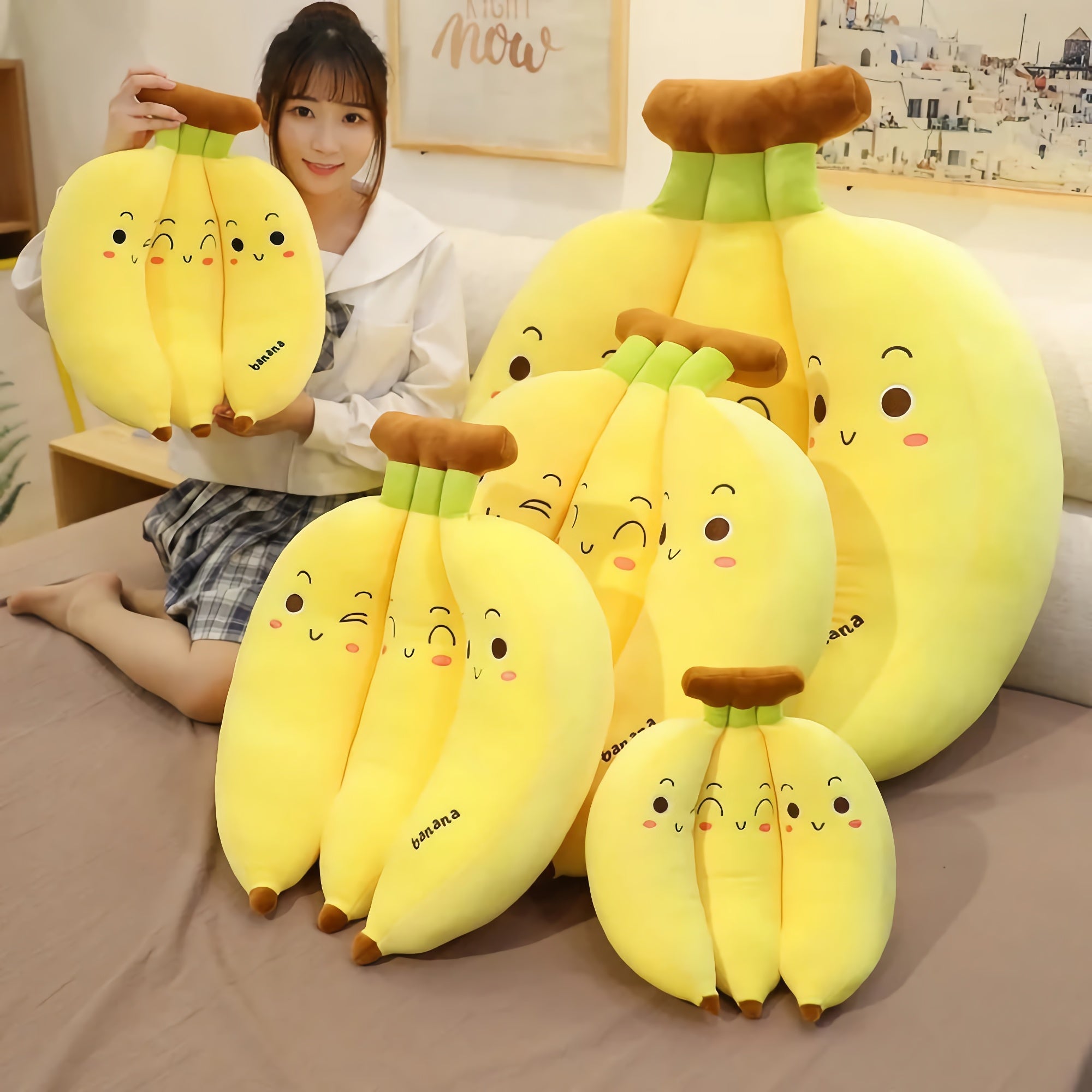 Kawaii Banana Yummy Plushie - Hops and Pops - Cute - Plushies - Kawaii - Fruits Plush - Stuffed Animals