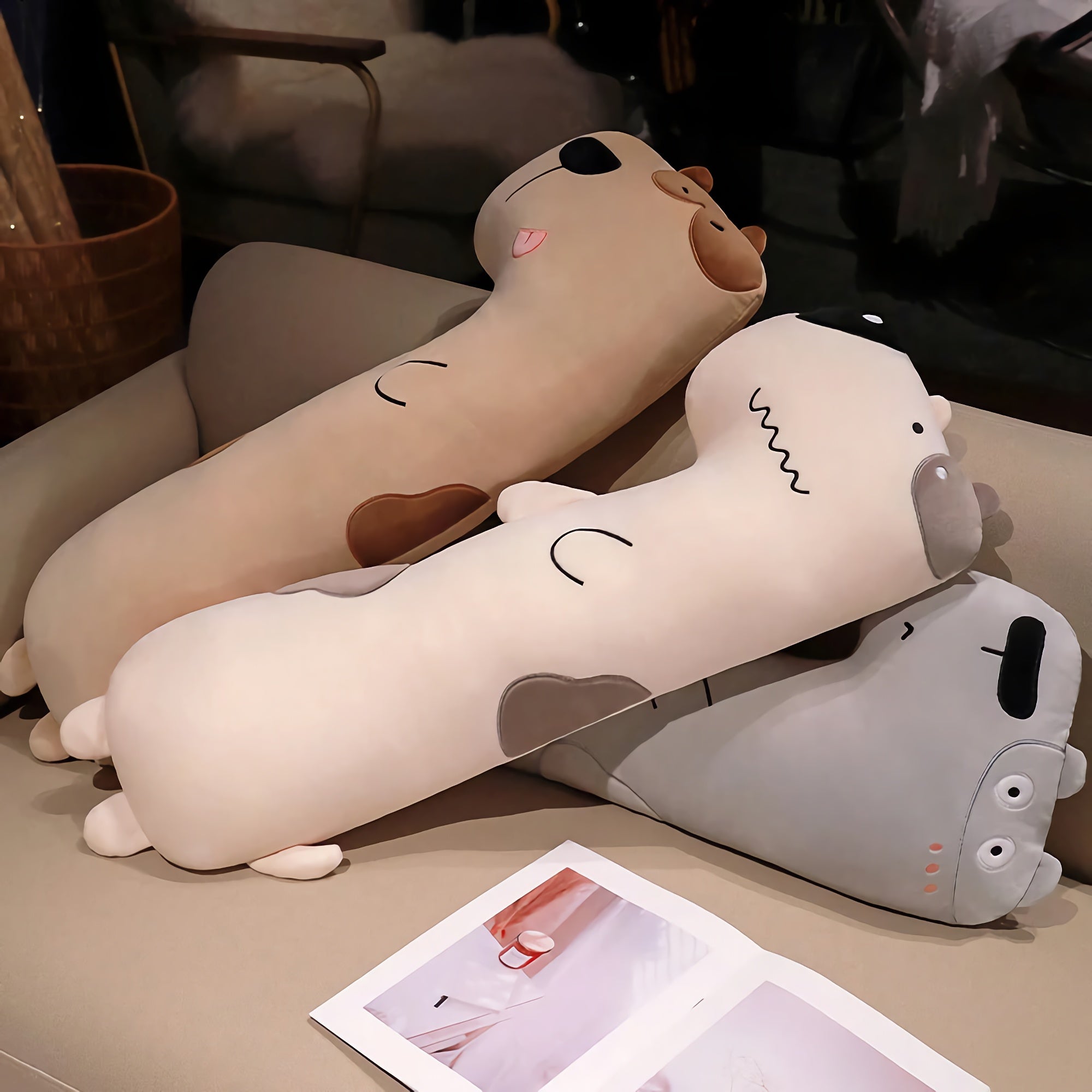 Lanky Pups Looong Plush Dog Pillows - Hops and Pops - Cute - Plushies - Kawaii - Stuffed Animals
