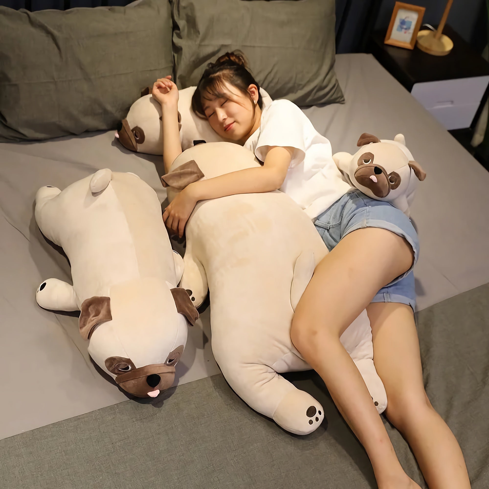 Lazy Pug Loaf Plush - Hops and Pops - Cute - Plushies - Kawaii - Dog Plush - Stuffed Animals