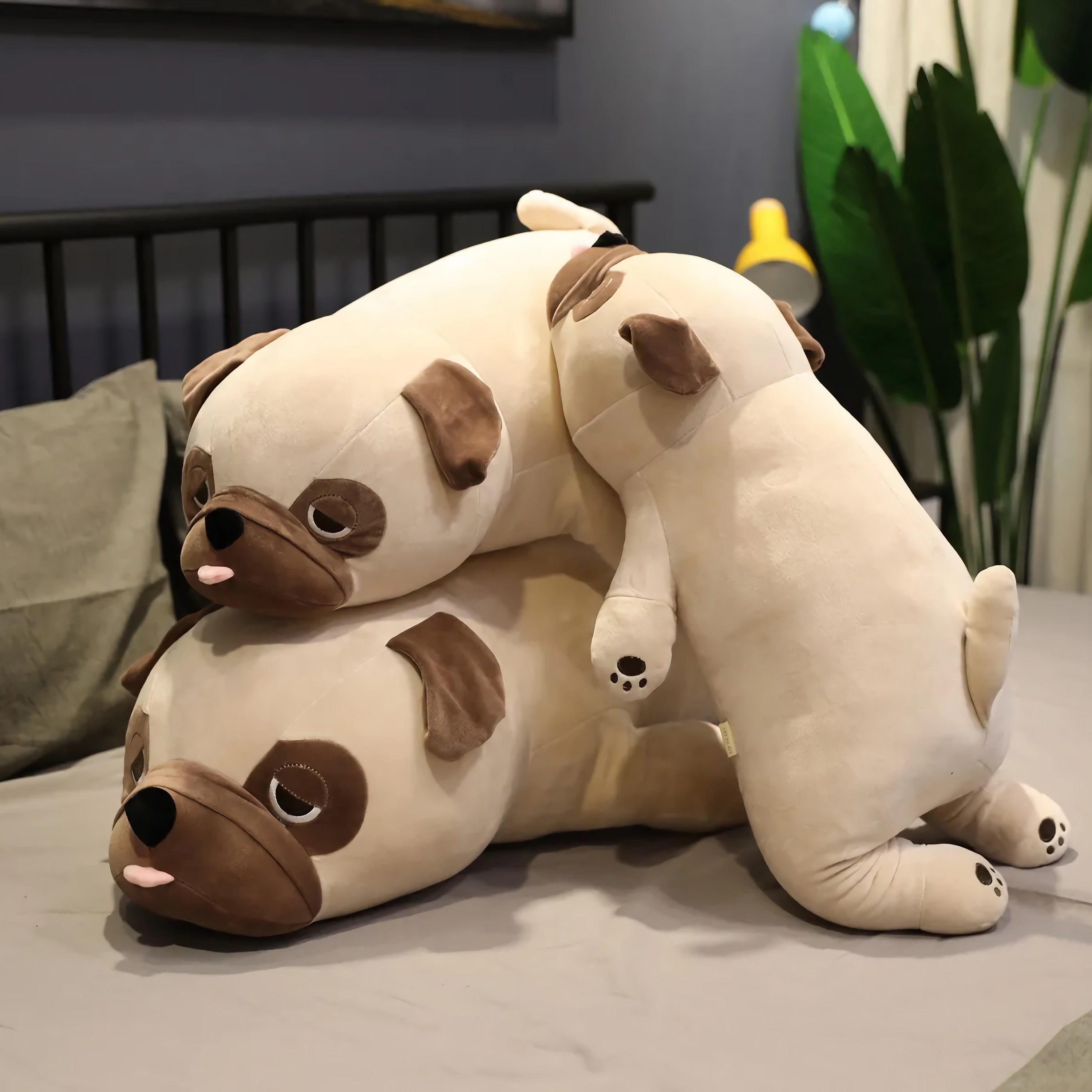 Lazy Pug Loaf Plush - Hops and Pops - Cute - Plushies - Kawaii - Dog Plush - Stuffed Animals