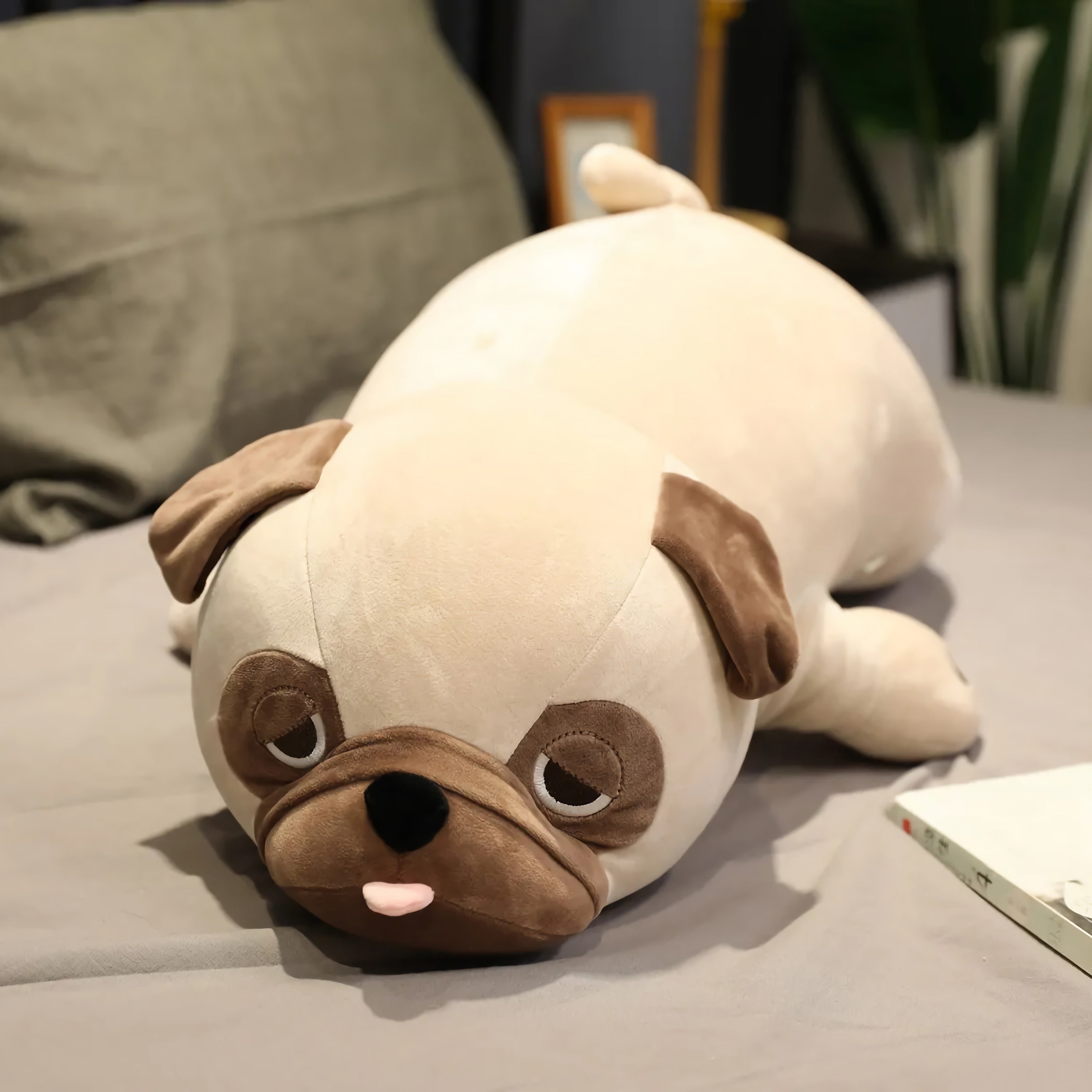 Lazy Pug Loaf Plush - Hops and Pops - Cute - Plushies - Kawaii - Dog Plush - Size: Small - Size: Big