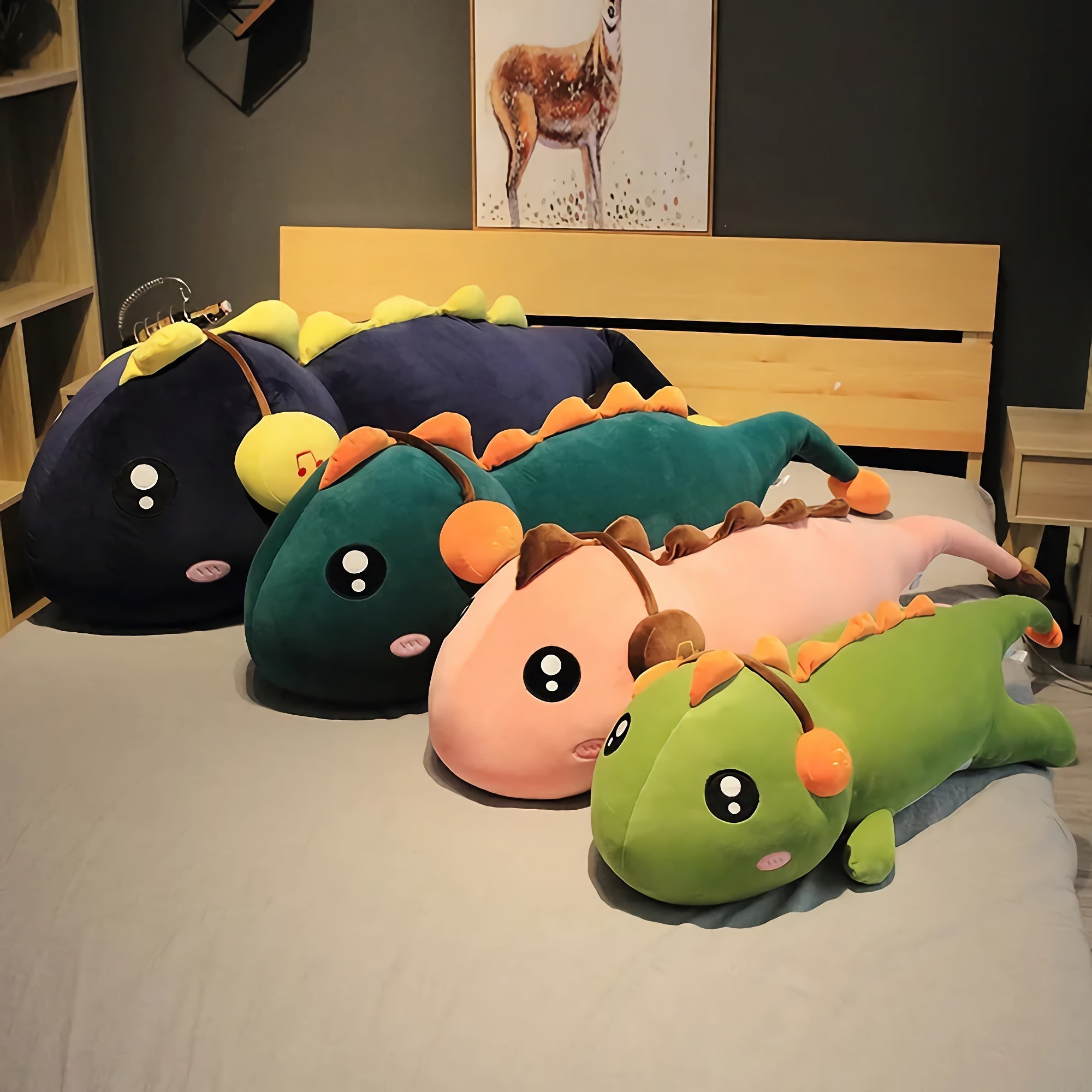 Lofi Looong Dino Plush - Hops and Pops - Cute - Plushies - Kawaii - Dinosaur Plush - Stuffed Animals