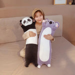 Long Panda & Koala Plush Pillows - Hops and Pops - Cute - Plushies - Kawaii - Koala Plush - Panda Plush - Purple - Black - White