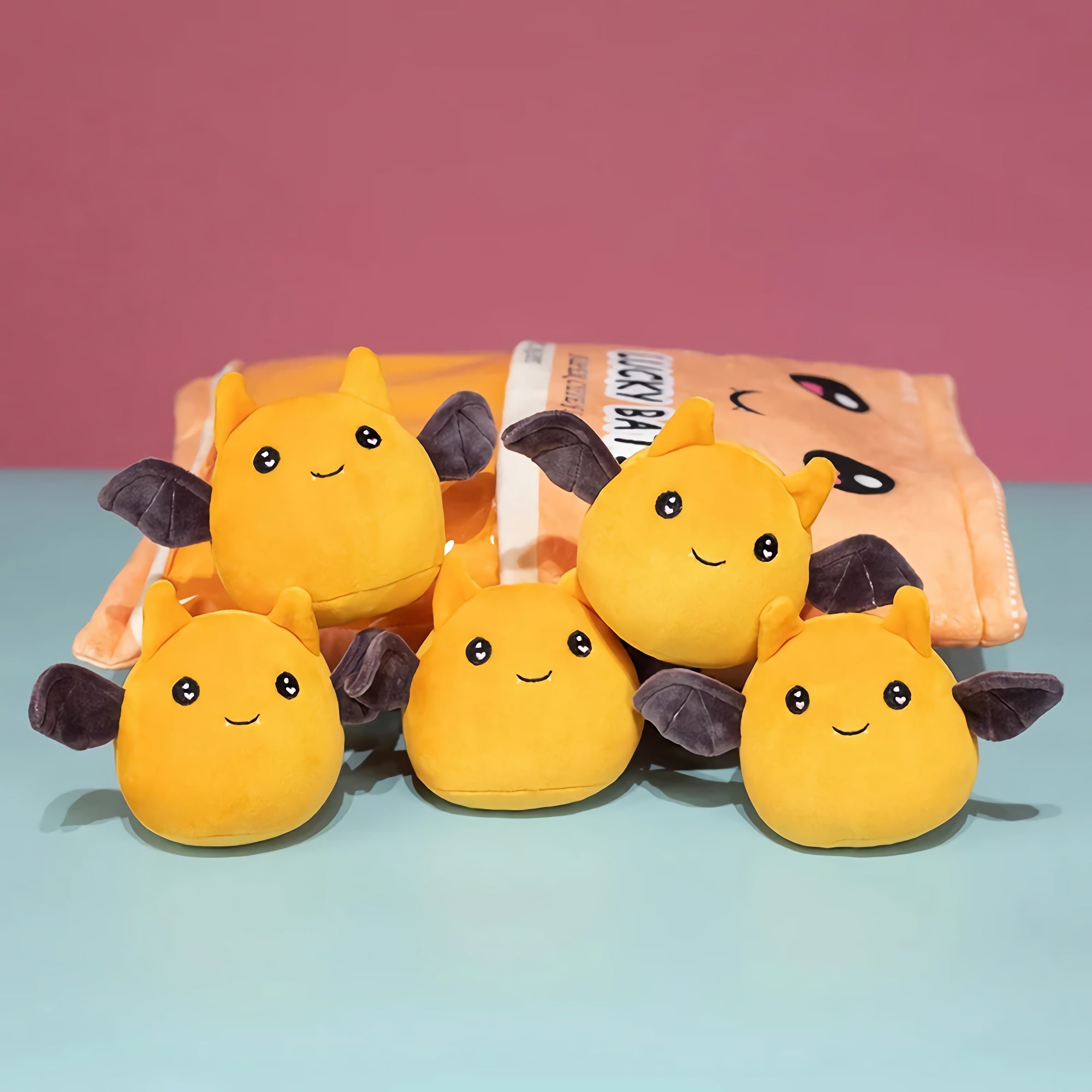 Lucky Bats Peekaboo Plush Set - Hops and Pops - Cute - Plushies - Kawaii - Bat Plush - Stuffed Animals