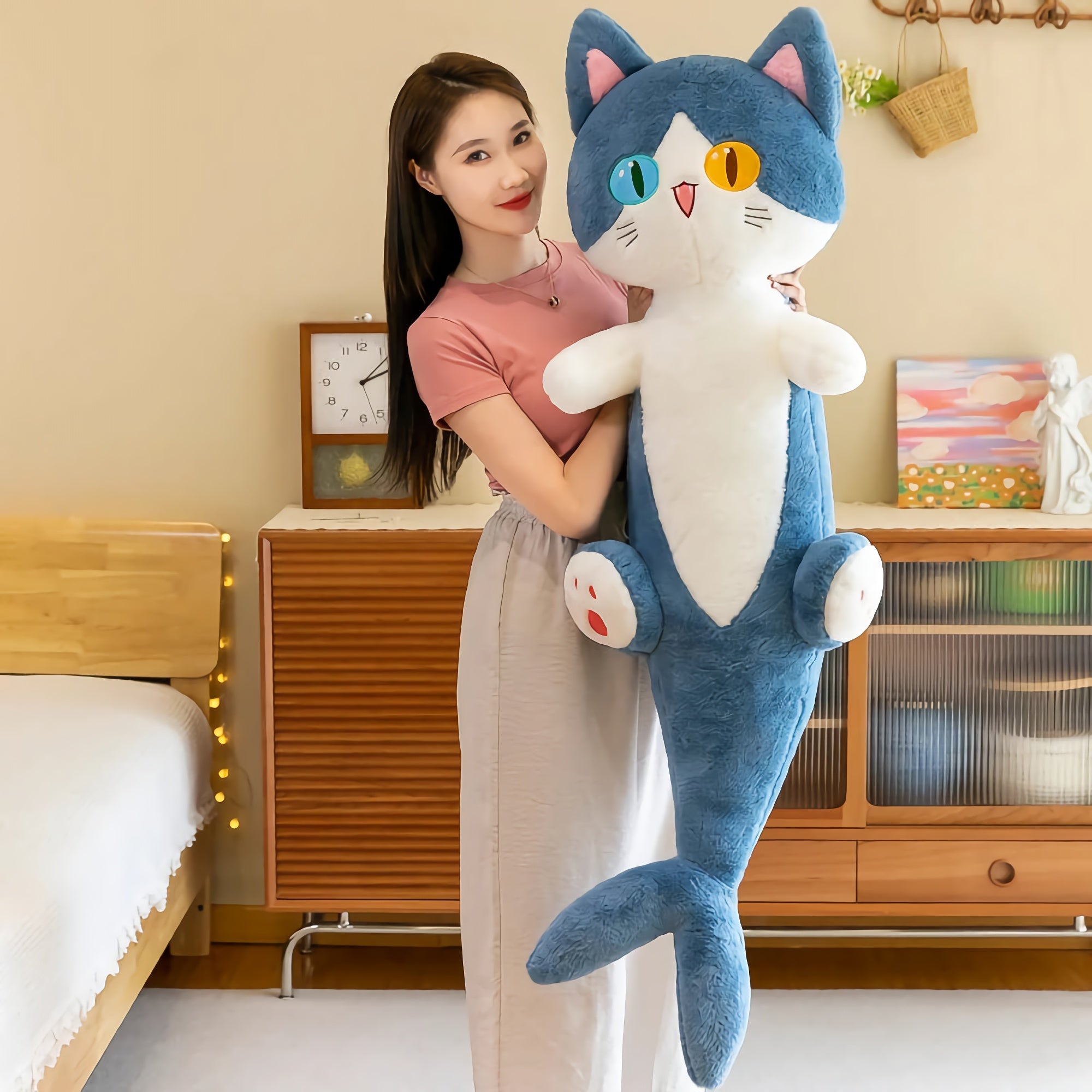 Meowrine, The Mystical Shark Cat Plush - Hops and Pops - Cute - Plushies - Kawaii - Cat Plush - Blue