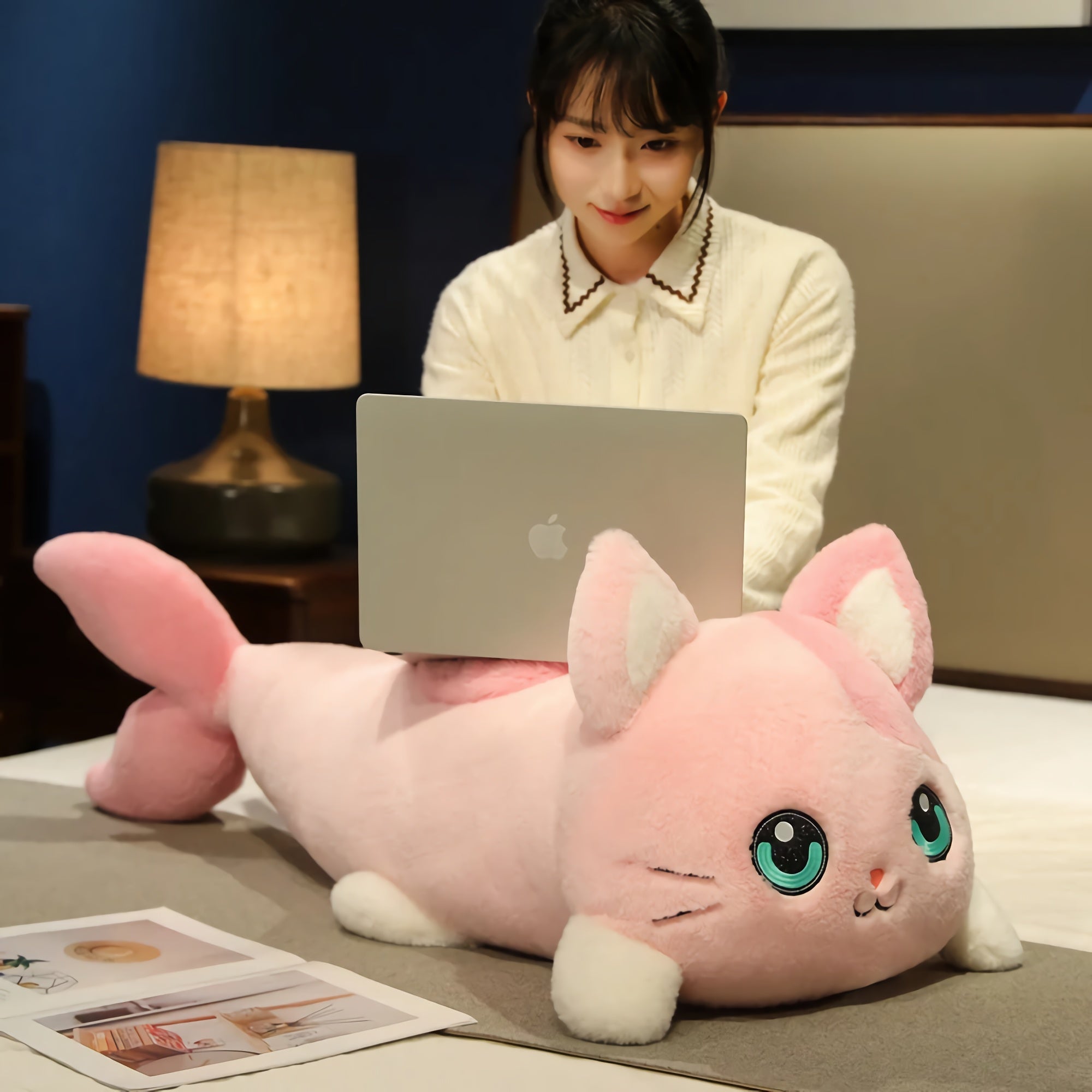 Mermeow Plush Magical Cat-Fish Pillow - Hops and Pops - Cute - Plushies - Kawaii - Stuffed Animals