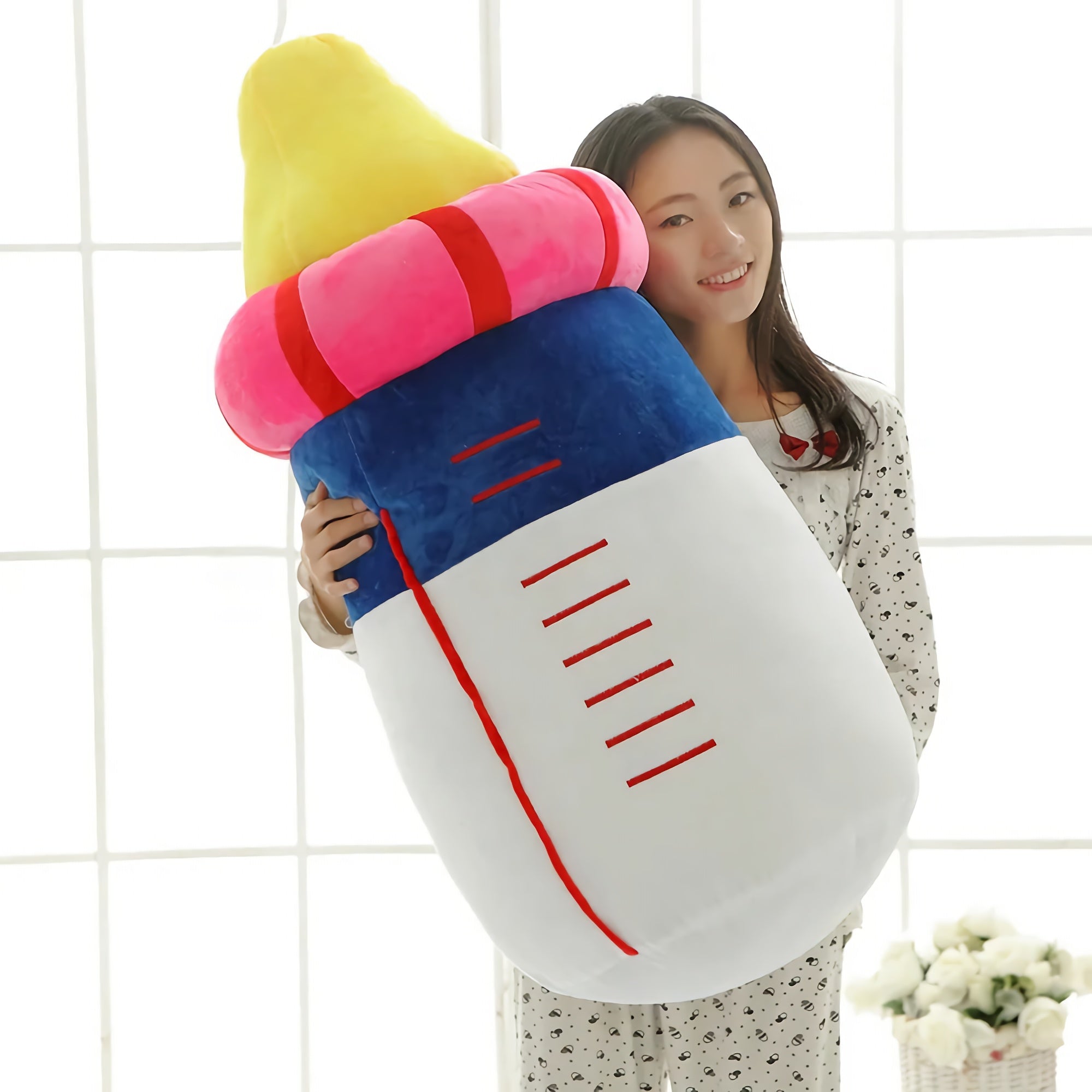 Milky Snuggle Bottle, Soft Plush Hug Buddy - Hops and Pops - Cute - Plushies - Kawaii - Sweets Plush - Stuffed Animals