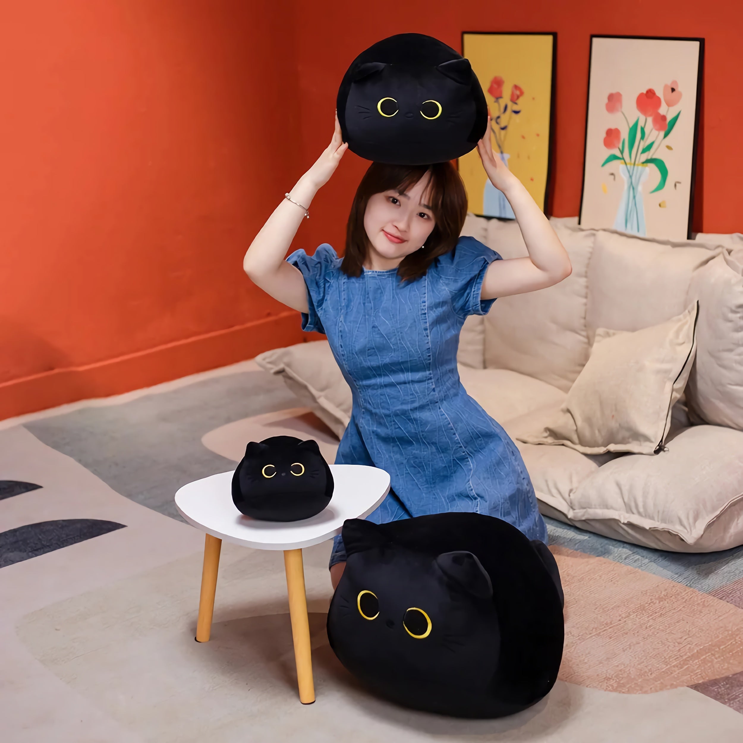 Mochi Meow Chubby Cat Plushie - Hops and Pops - Cute - Plushies - Kawaii - Cat Plush - Features: Large Face