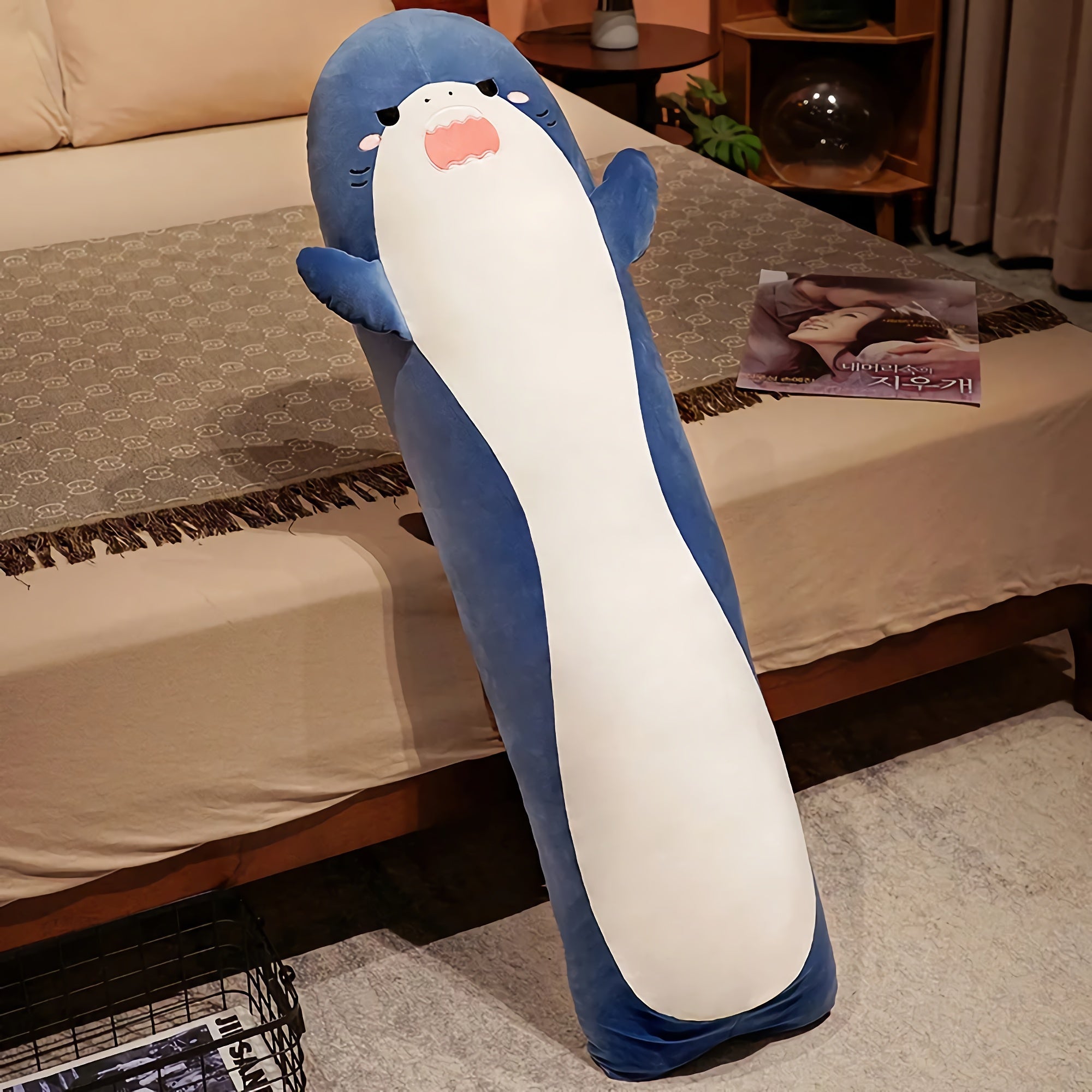 Mood Sharks, Looong Plush Sea Pals - Hops and Pops - Cute - Plushies - Kawaii - Shark Plush - Standing Plush