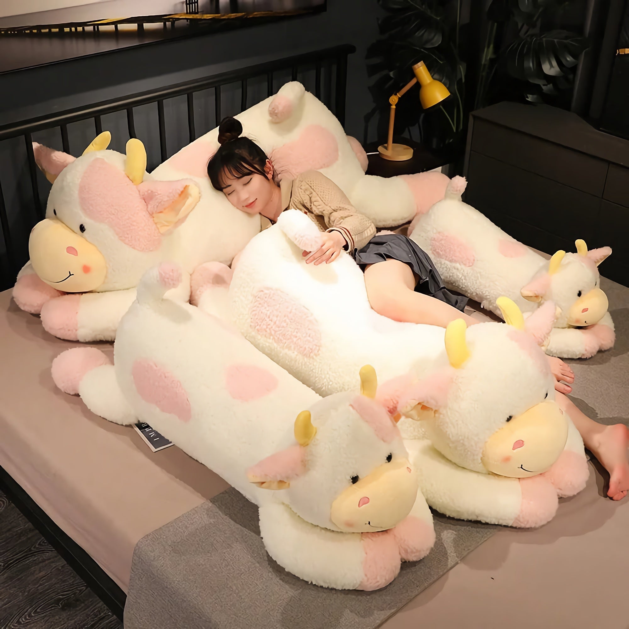 MooMoo Cuddle Cow Plush - Hops and Pops - Cute - Plushies - Kawaii - Cow Plush - Stuffed Animals