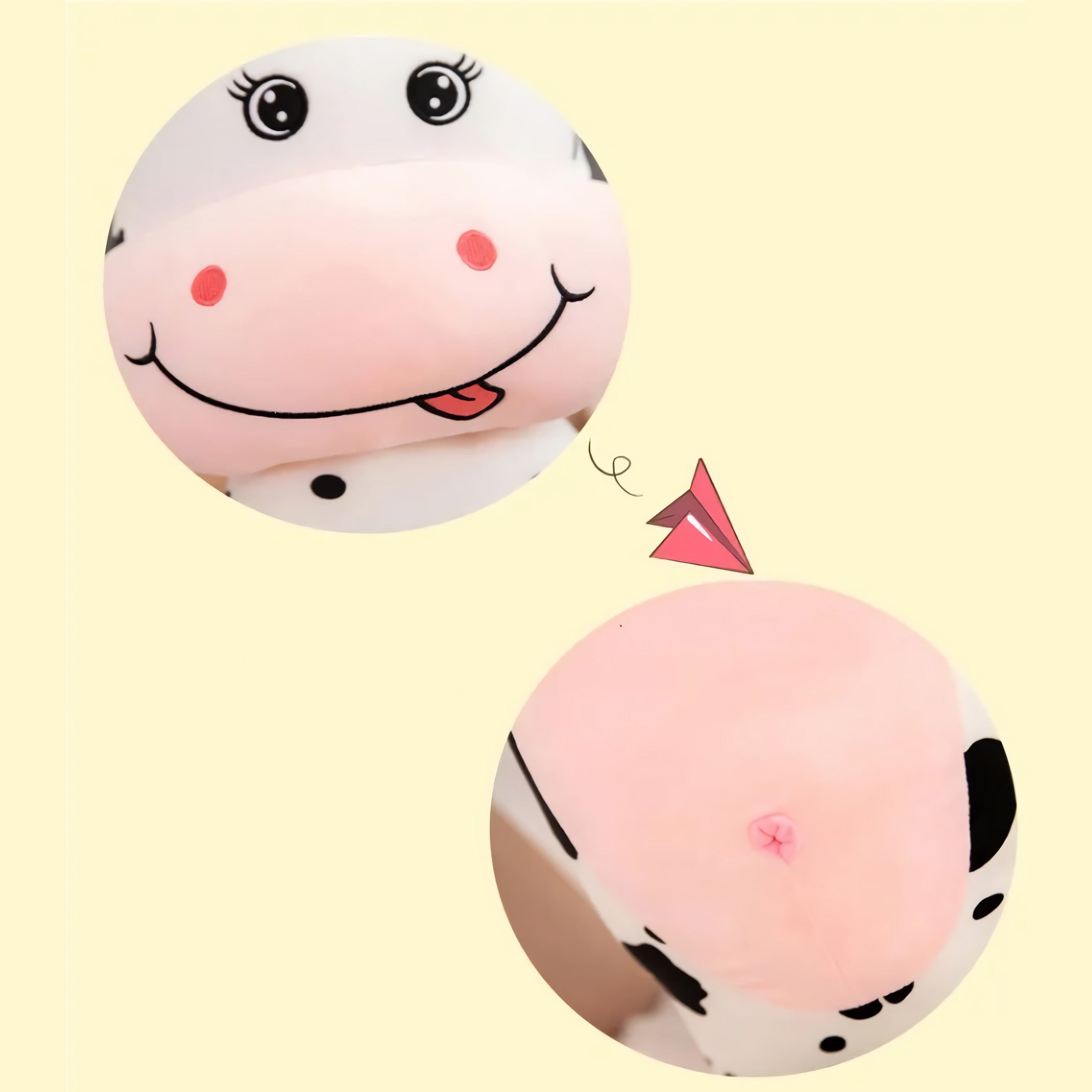 Moooodle Cow Plush Pillow - Hops and Pops - Cute - Plushies - Kawaii - Cow Plush - Standing Plush