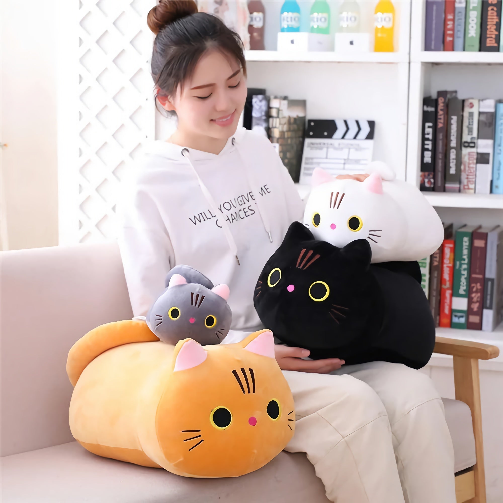 Neko Noodle Looong Cat Plushie - Hops and Pops - Cute - Plushies - Kawaii - Cat Plush - Theme: Kawaii/Cute