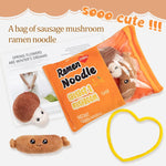Orange Ramen Sausage & Mushroom Peeakaboo Plush Set - Hops and Pops - Cute - Plushies - Kawaii - Size: Regular
