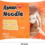 Orange Ramen Sausage & Mushroom Peeakaboo Plush Set - Hops and Pops - Cute - Plushies - Kawaii - Stuffed Animals