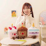 Party Puff Cakes, Kawaii Dessert Plush Buddies - Hops and Pops - Cute - Plushies - Kawaii - Sweets Plush - Stuffed Animals