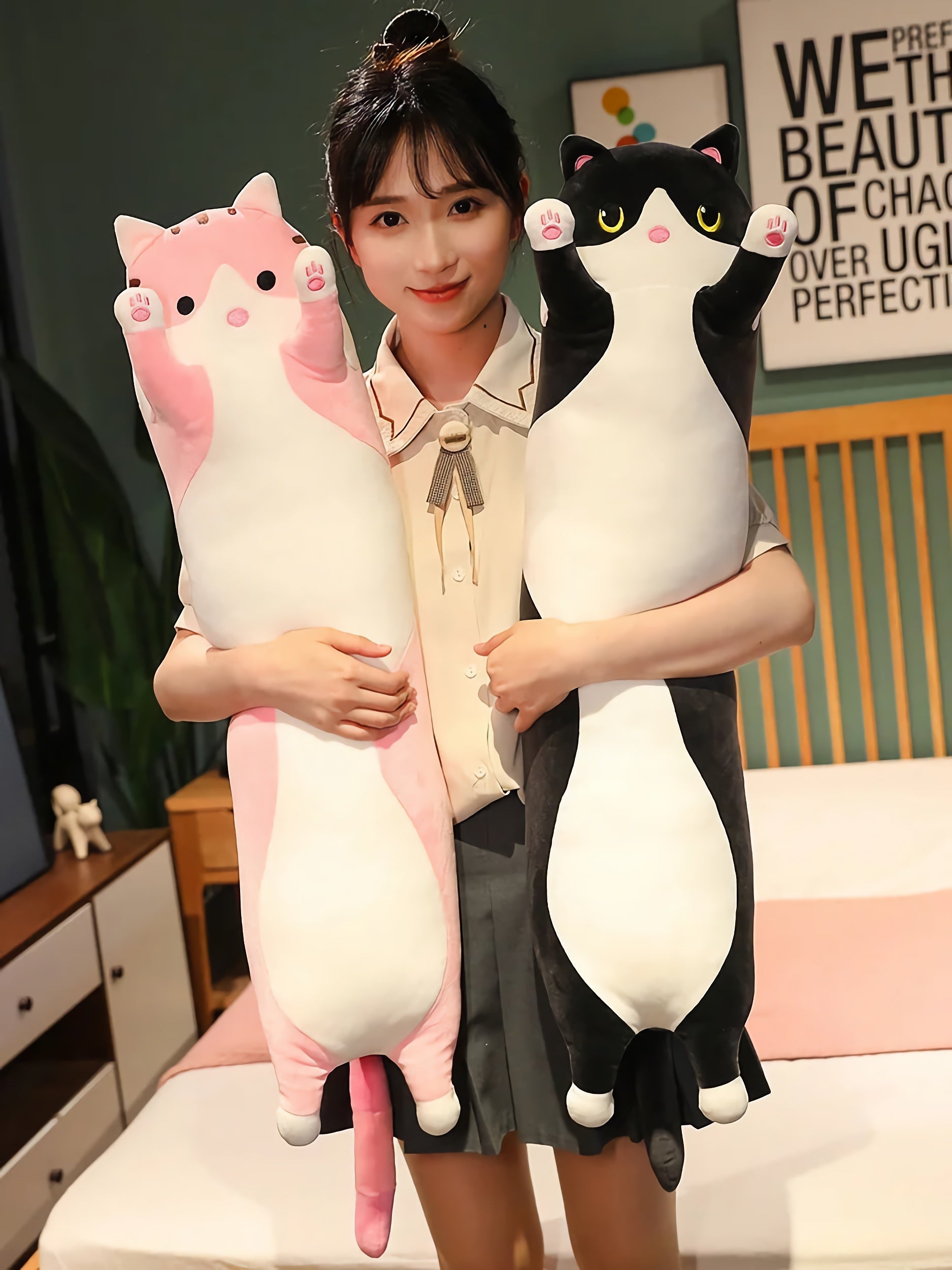 Paws Up! Looong Cat Plushies - Hops and Pops - Cute - Plushies - Kawaii - Cat Plush - Shape: Long