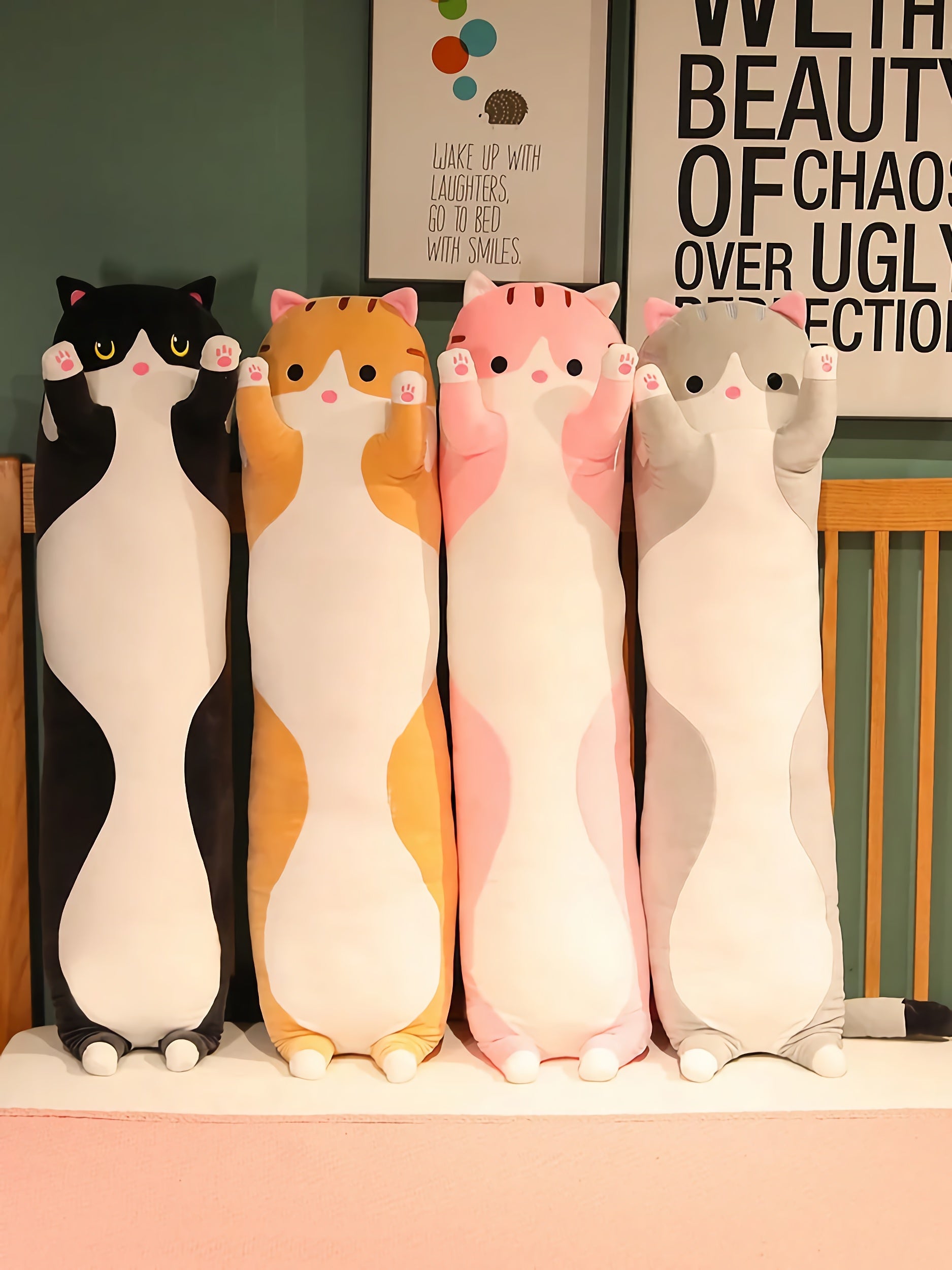 Paws Up! Looong Cat Plushies - Hops and Pops - Cute - Plushies - Kawaii - Cat Plush - Stuffed Animals