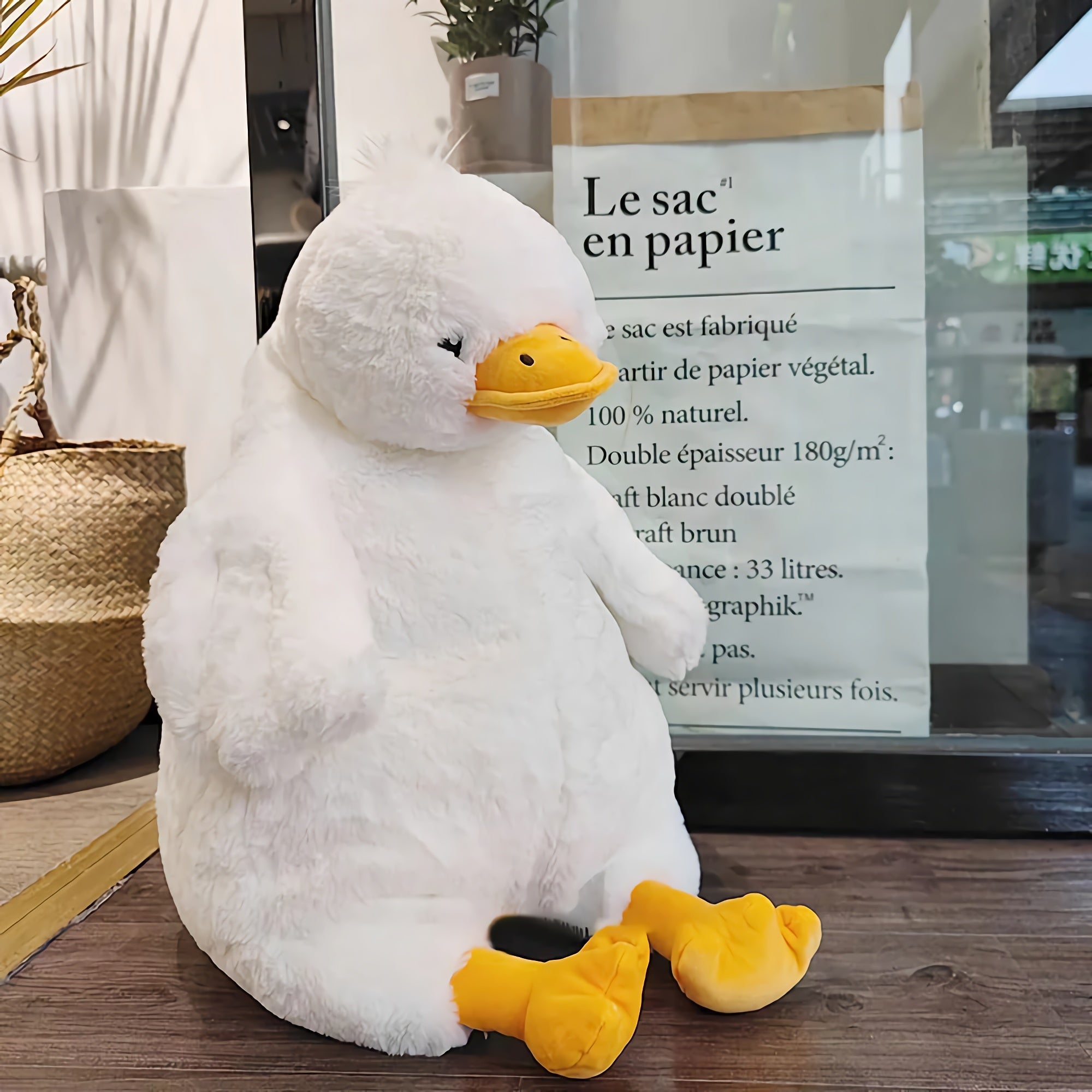 Plump Quackers Duck Plush - Hops and Pops - Cute - Plushies - Kawaii - Duck Plush - White