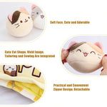 Pudding Pocket Cats, Peekaboo Plush Cushion Set - Hops and Pops - Cute - Plushies - Kawaii - Cat Plush - Stuffed Animals