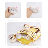 Pudding Pocket Cats, Peekaboo Plush Cushion Set - Hops and Pops - Cute - Plushies - Kawaii - Cat Plush - Stuffed Animals