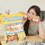 Pudding Puff Hamsters Peekaboo Plush Set - Hops and Pops - Cute - Plushies - Kawaii - Hamster Plush - Size: Regular
