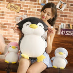 Puffin Pals Plump Penguin Plushies - Hops and Pops - Cute - Plushies - Kawaii - Penguin Plush - Gray - Pink - Blue