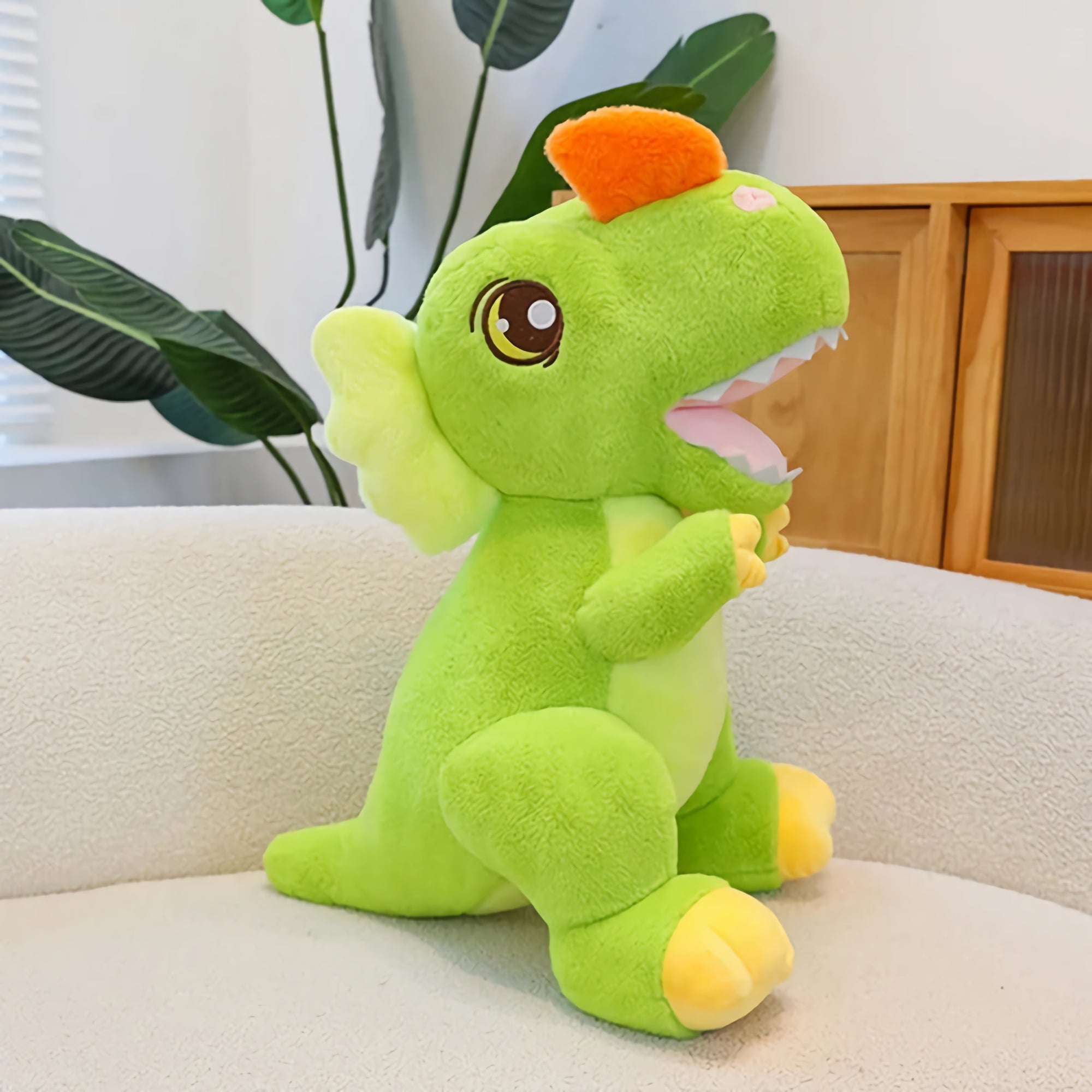 RoarPals Dinosaur Huggable Plushie - Hops and Pops - Cute - Plushies - Kawaii - Dinosaur Plush - Sitting Plush
