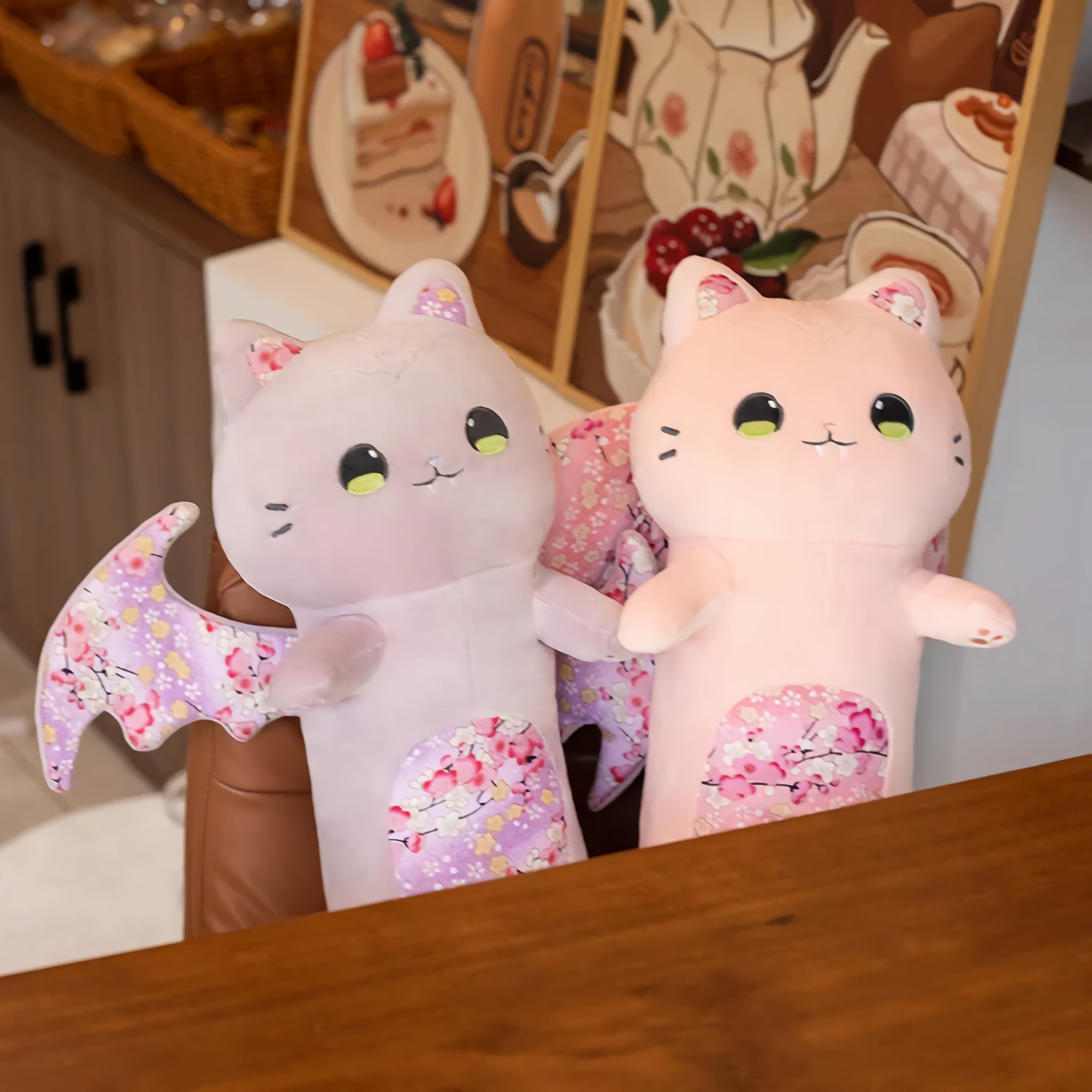 Sakura Dream Cats Winged Plushies - Hops and Pops - Cute - Plushies - Kawaii - Cat Plush - Stuffed Animals