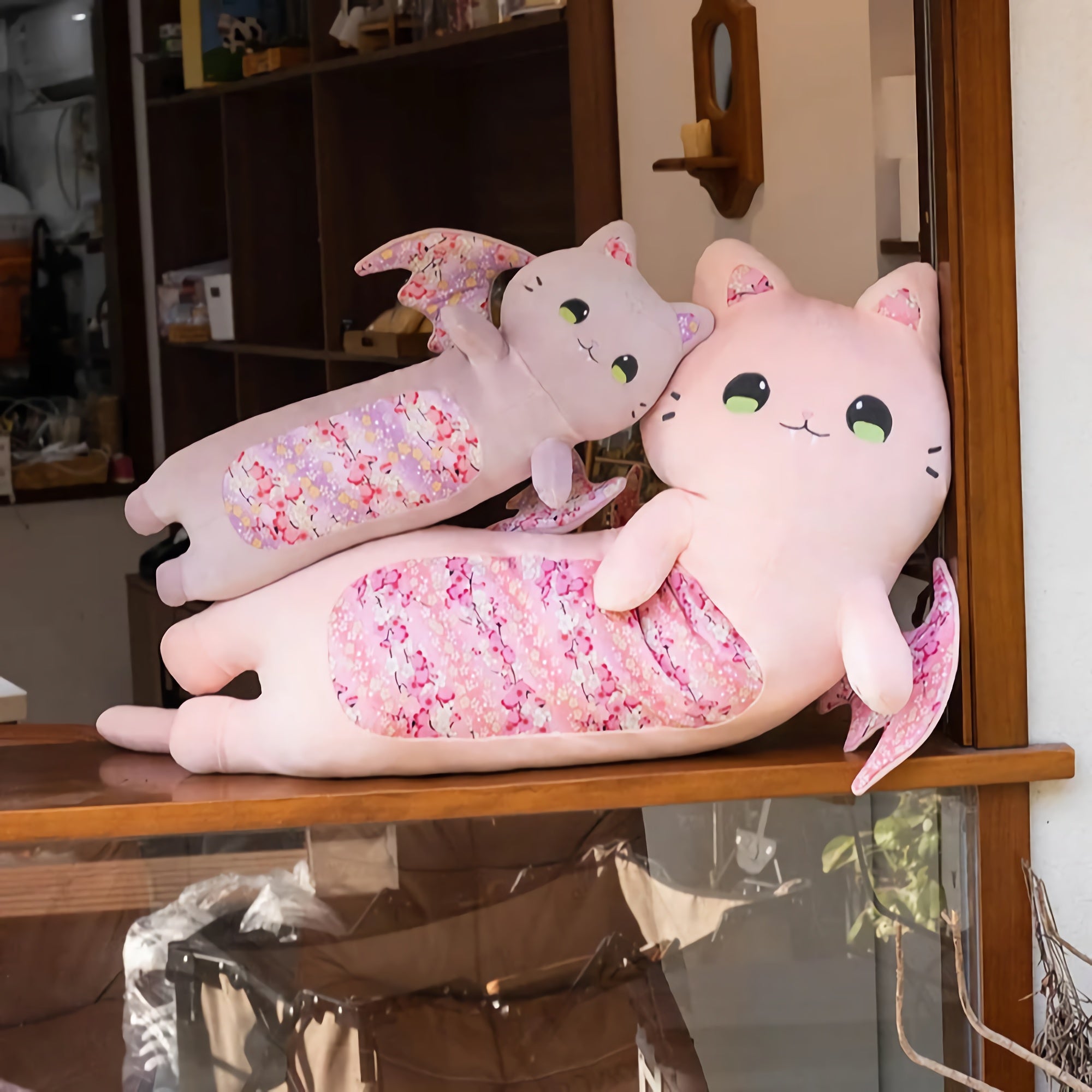 Sakura Dream Cats Winged Plushies - Hops and Pops - Cute - Plushies - Kawaii - Cat Plush - Features: Printed Patterns