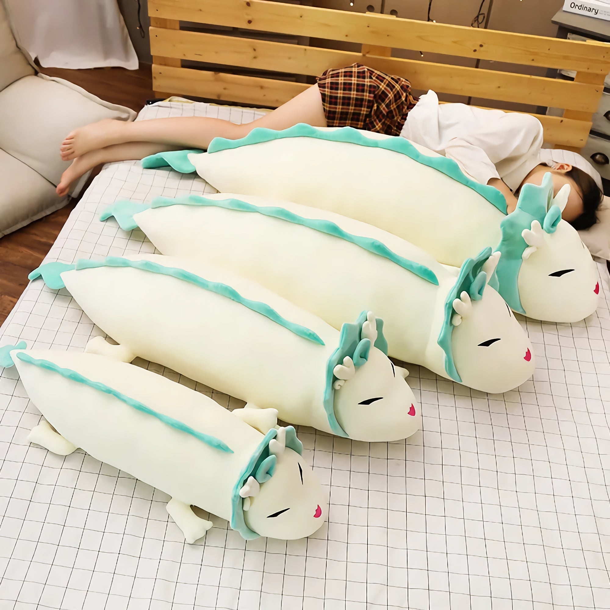 Serene Sky Dragons - Hops and Pops - Cute - Plushies - Kawaii - Dragon Plush - Sleeping Plush