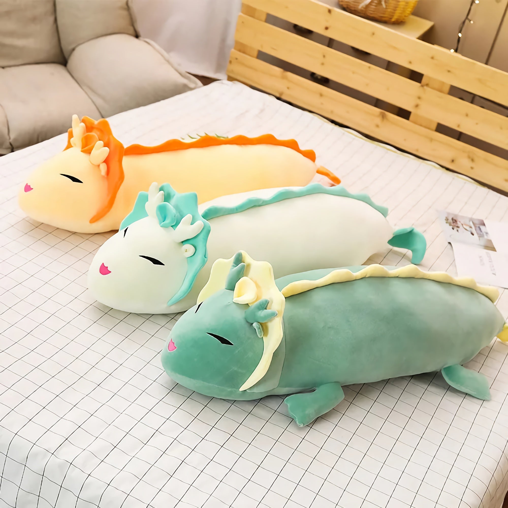 Serene Sky Dragons - Hops and Pops - Cute - Plushies - Kawaii - Dragon Plush - Size: Long