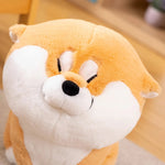 Shiba Squish Chubby & Cheerful Plushies - Hops and Pops - Cute - Plushies - Kawaii - Dog Plush - Beige - White