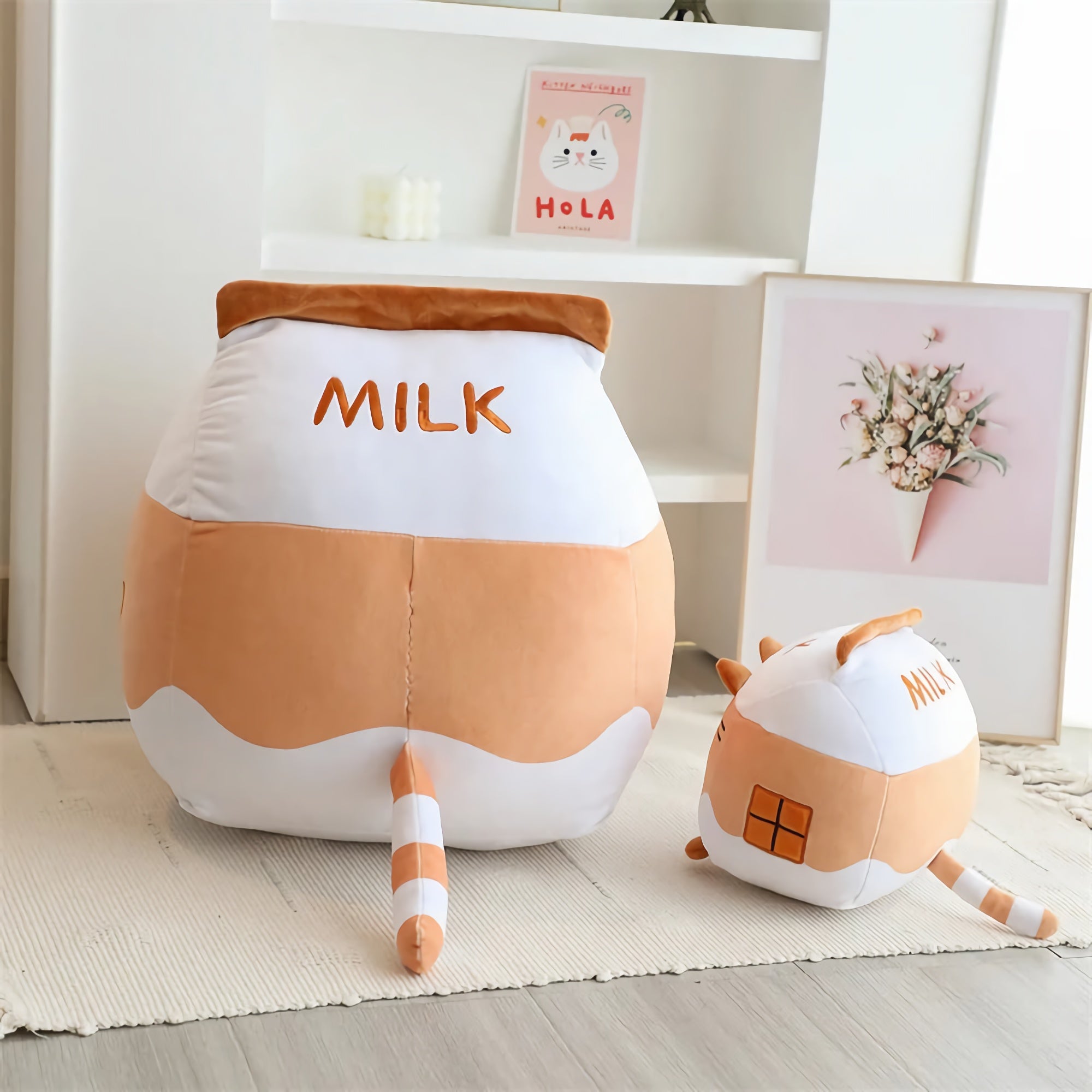 Sippy Paws Cat Milk & Juice Box Plushies - Hops and Pops - Cute - Plushies - Kawaii - Sweets Plush - Shape: Square