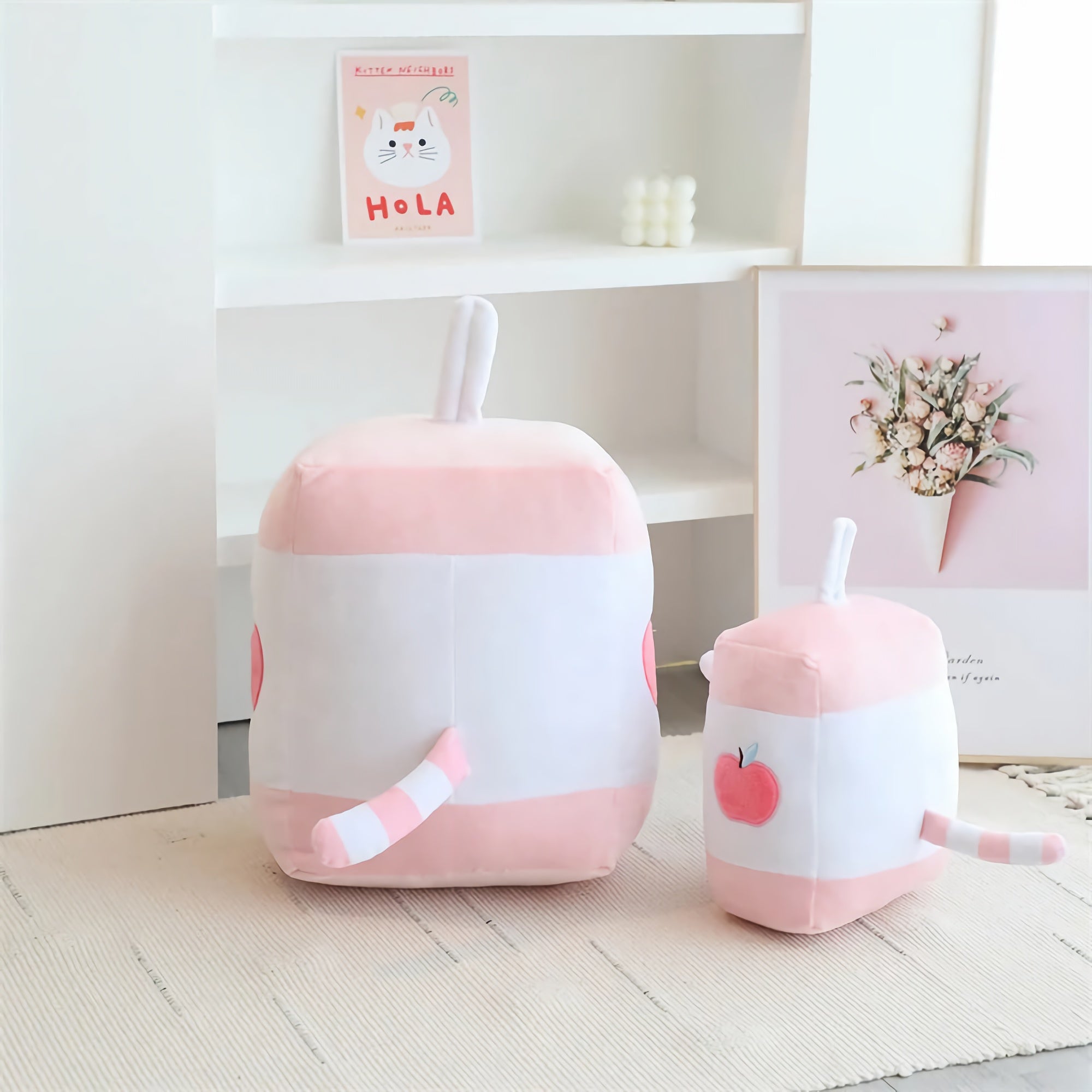 Sippy Paws Cat Milk & Juice Box Plushies - Hops and Pops - Cute - Plushies - Kawaii - Sweets Plush - Stuffed Animals