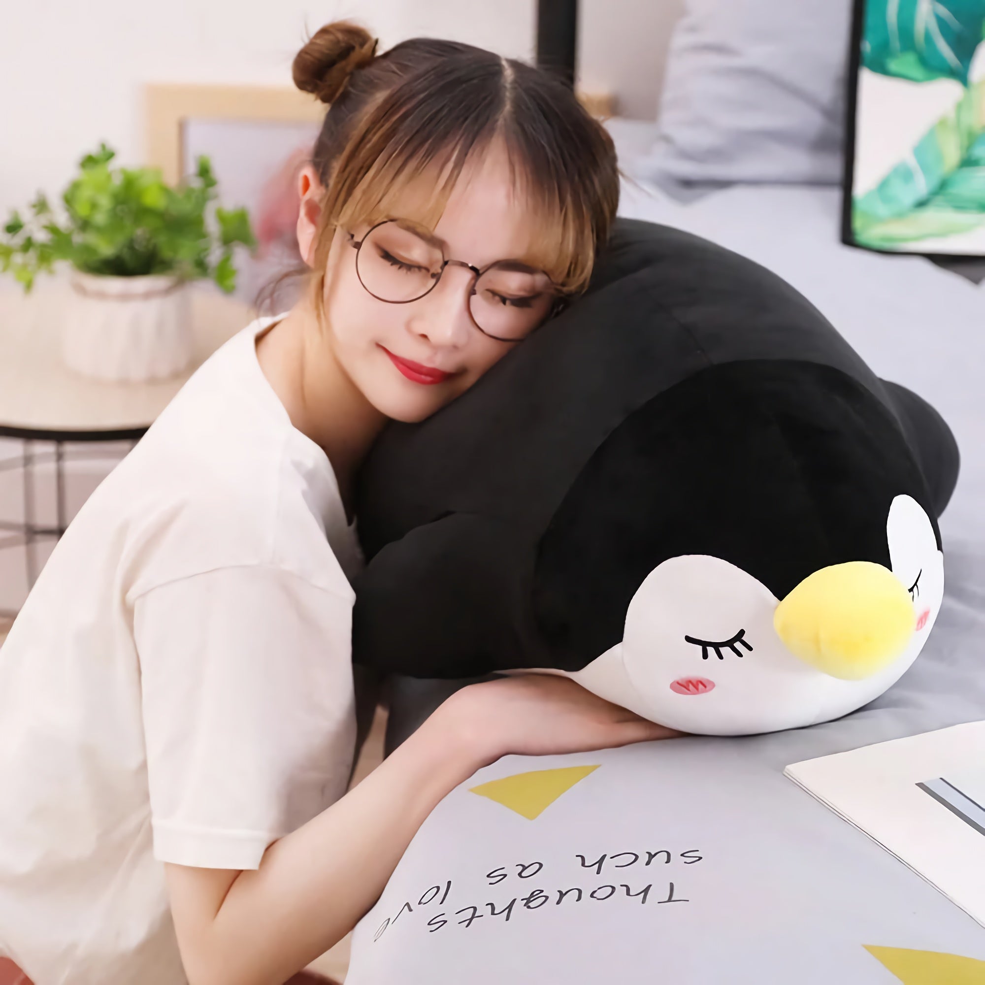 Sleepy Waddle Penguins Plush - Hops and Pops - Cute - Plushies - Kawaii - Penguin Plush - Sleepy Plush
