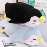 Sleepy Waddle Penguins Plush - Hops and Pops - Cute - Plushies - Kawaii - Penguin Plush - Blue - Black