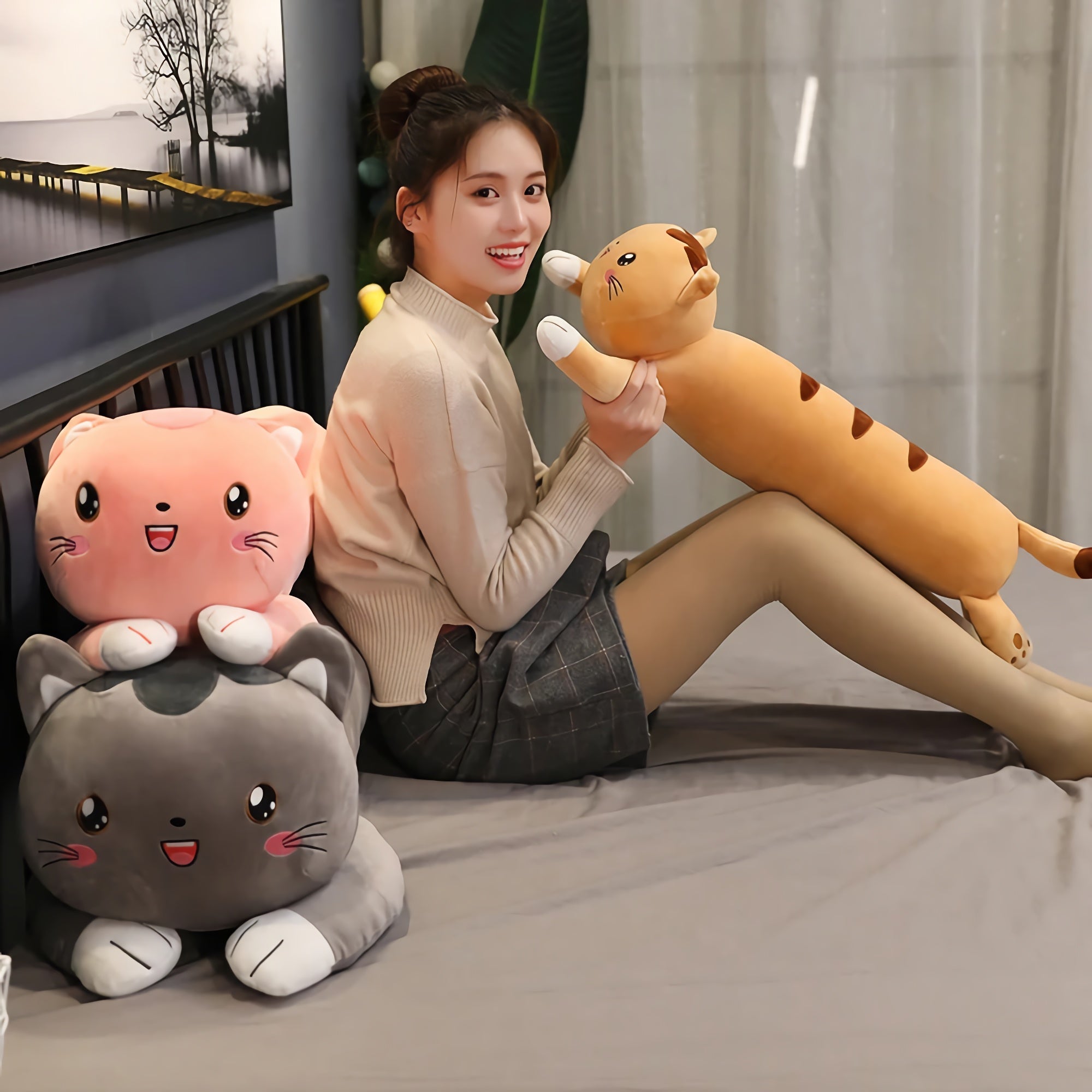 Slinky Cat Looong Plush - Hops and Pops - Cute - Plushies - Kawaii - Cat Plush - Pet Animals Plush