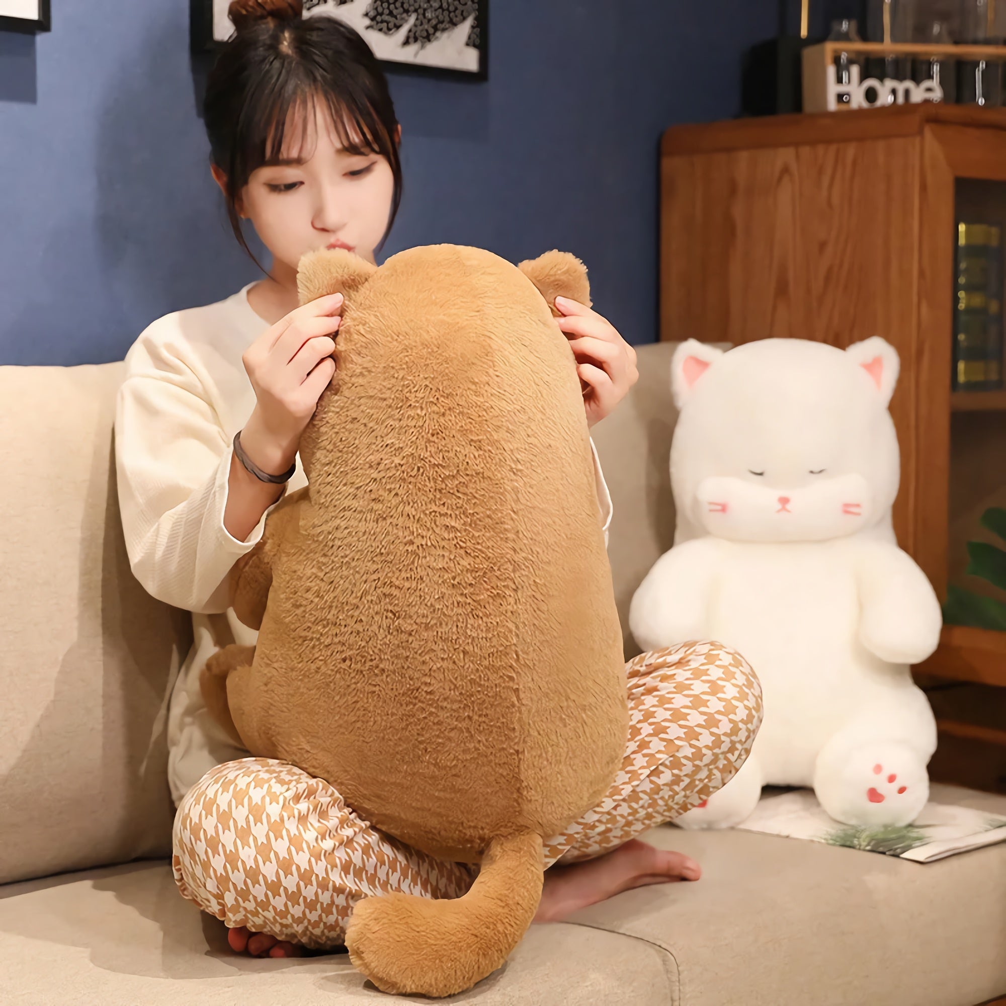 Snooze Paws Sleepy Cat Plushie - Hops and Pops - Cute - Plushies - Kawaii - Cat Plush - Stuffed Animals