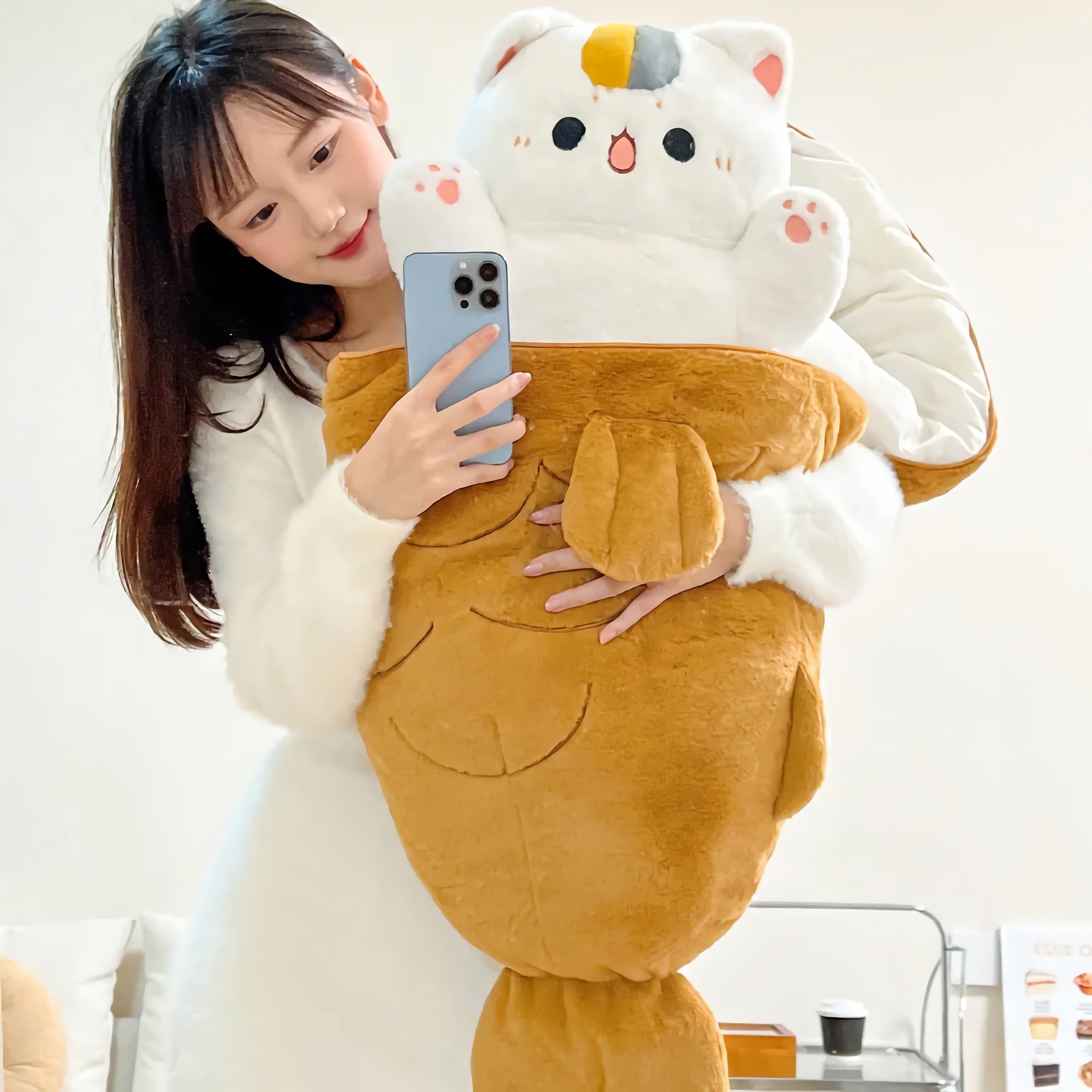 Snuggle Pals Cat & Rabbit Cozy Hideaway Plushies - Hops and Pops - Cute - Plushies - Kawaii - Standing Plush